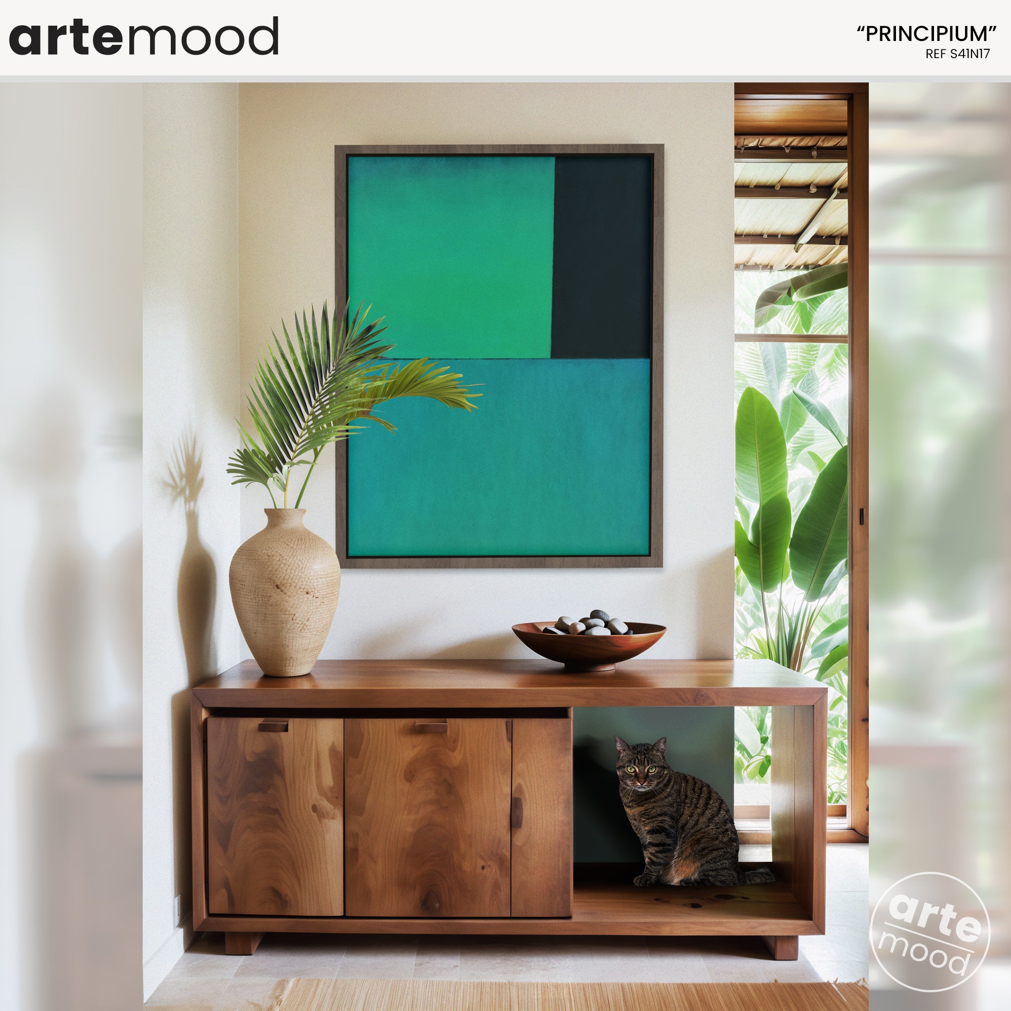 Color Field Artwork Print On Canvas - Minimalist, Zen, Green, Lime, Vibrant Color, Minimal Composition Art