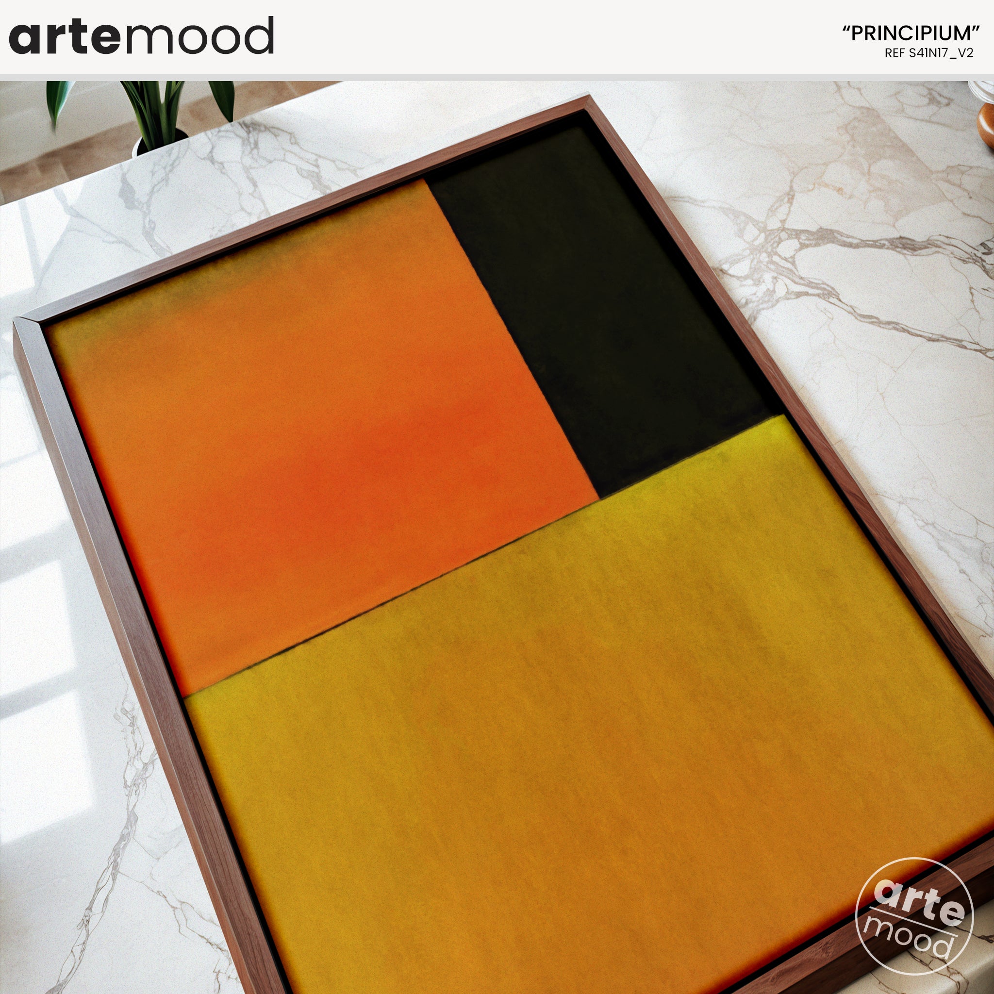 Abstract Artwork Print - Modern Art Canvas - Vibrant Color Art, Expressive, Orange, Black, Wall Print