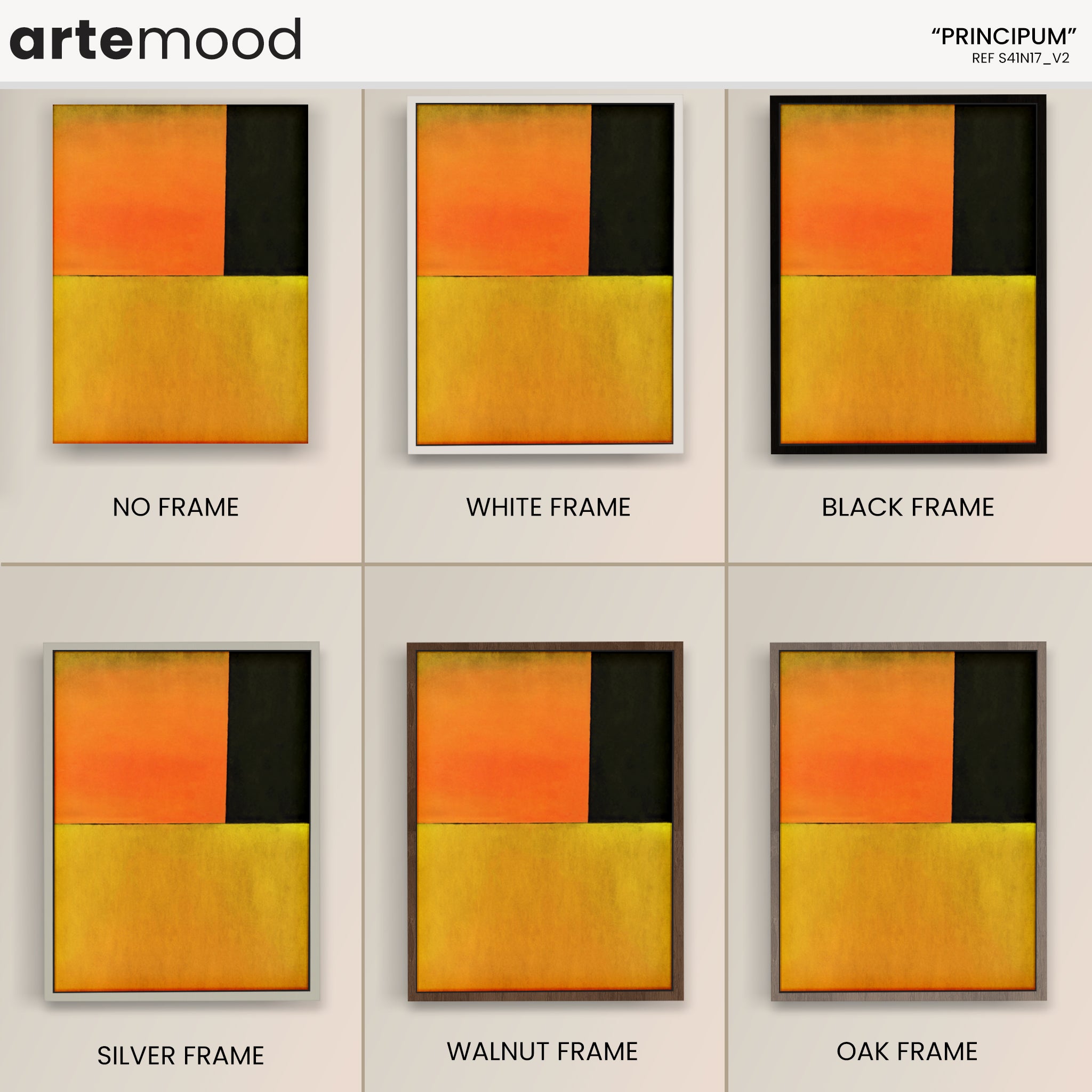 Abstract Artwork Print - Modern Art Canvas - Vibrant Color Art, Expressive, Orange, Black, Wall Print