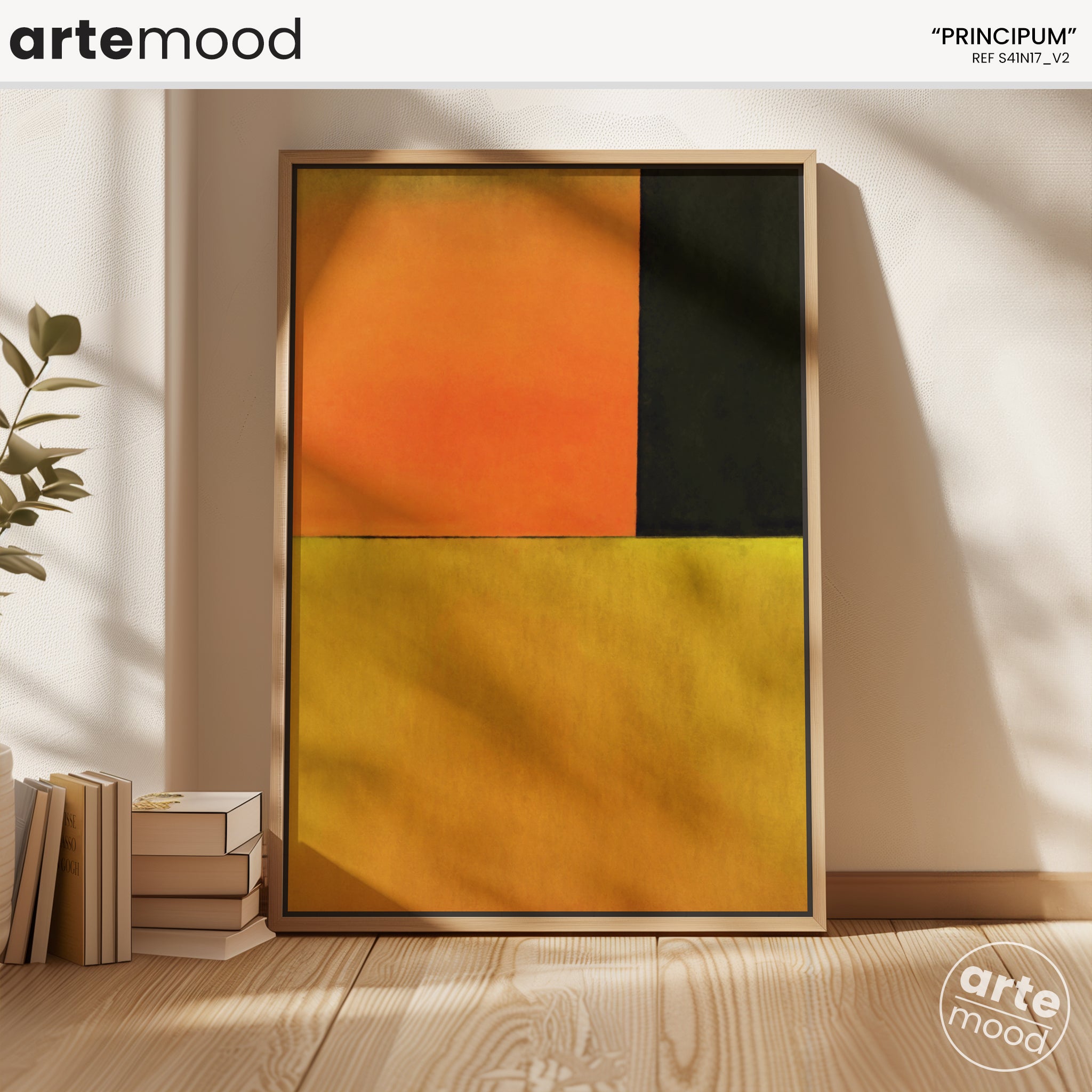 Abstract Artwork Print - Modern Art Canvas - Vibrant Color Art, Expressive, Orange, Black, Wall Print