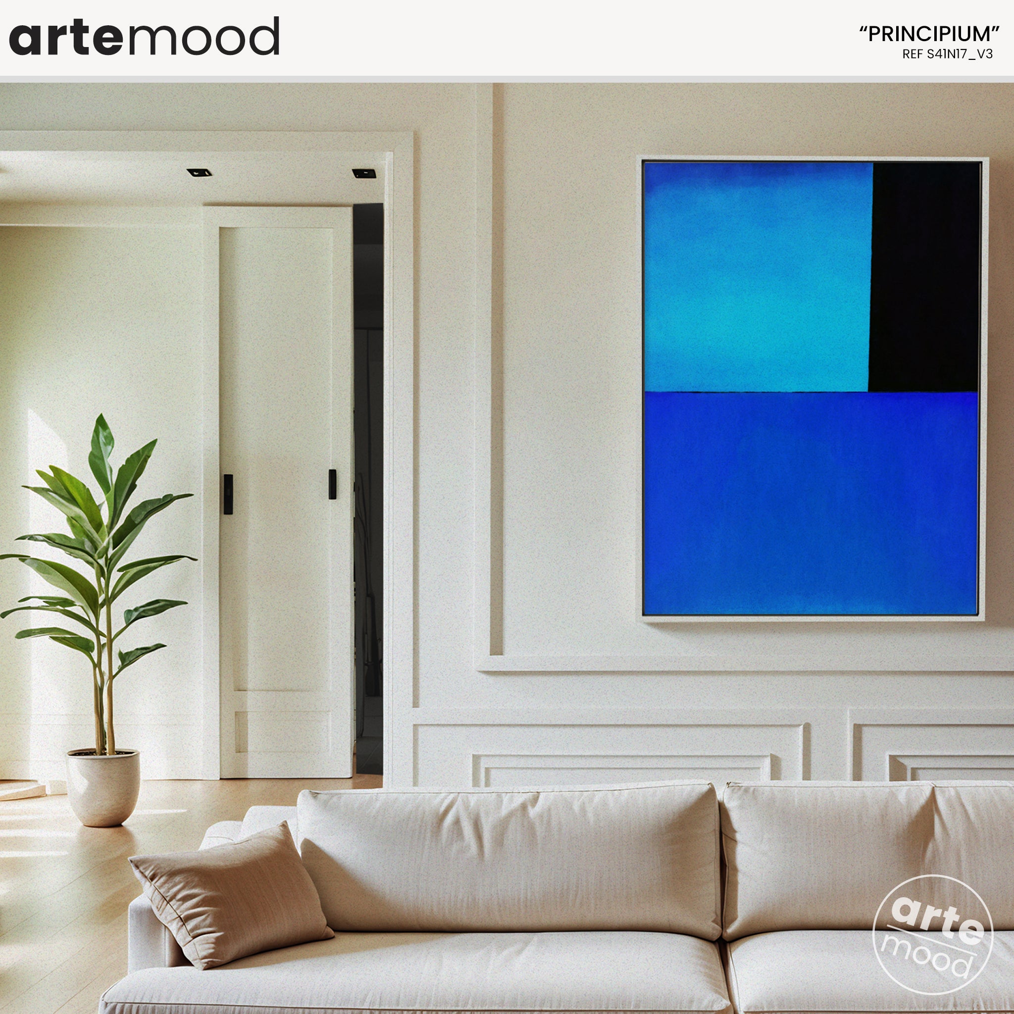 Color Field Artwork Print On Canvas - Minimalist, Zen, Blue, Ocean, Contemporary Serene Art Canvas