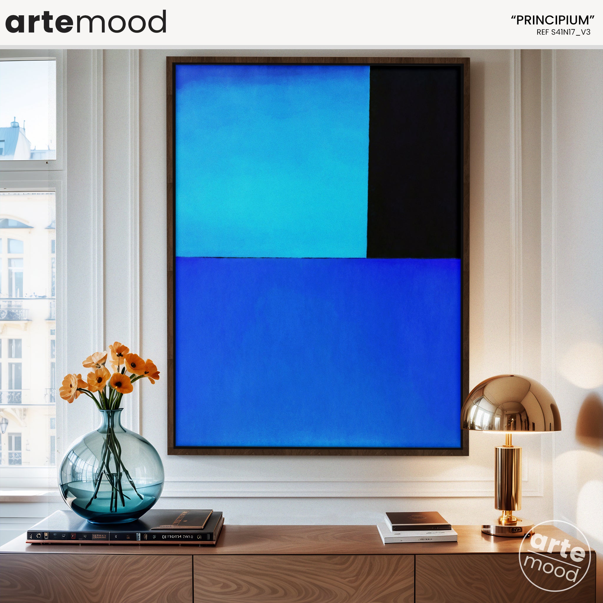 Color Field Artwork Print On Canvas - Minimalist, Zen, Blue, Ocean, Contemporary Serene Art Canvas