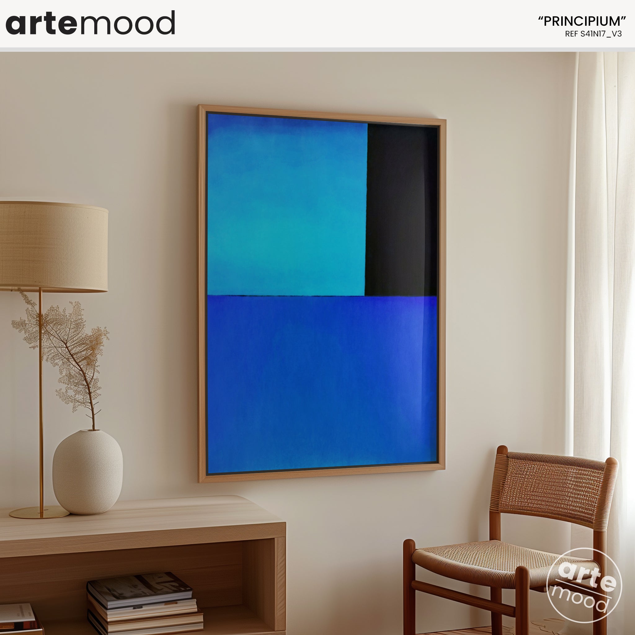 Color Field Artwork Print On Canvas - Minimalist, Zen, Blue, Ocean, Contemporary Serene Art Canvas