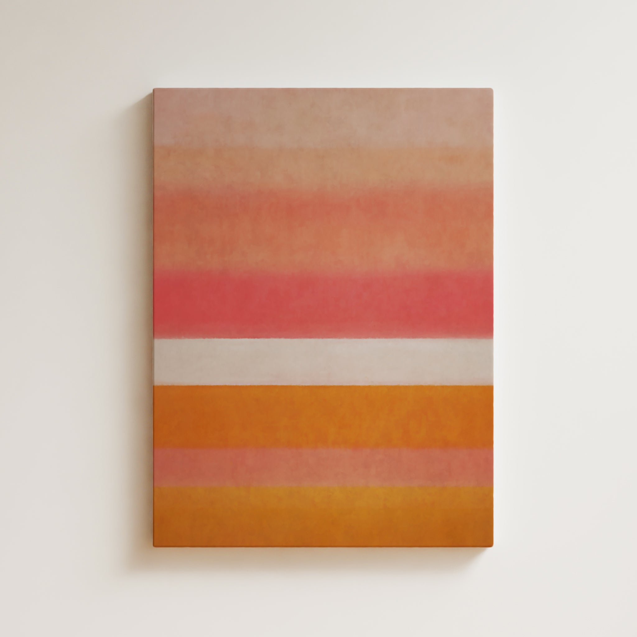 Color Field Artwork Print On Canvas - Minimalist, Zen, Orange, Sunburst, Yellow, Contemporary, Sunset Art