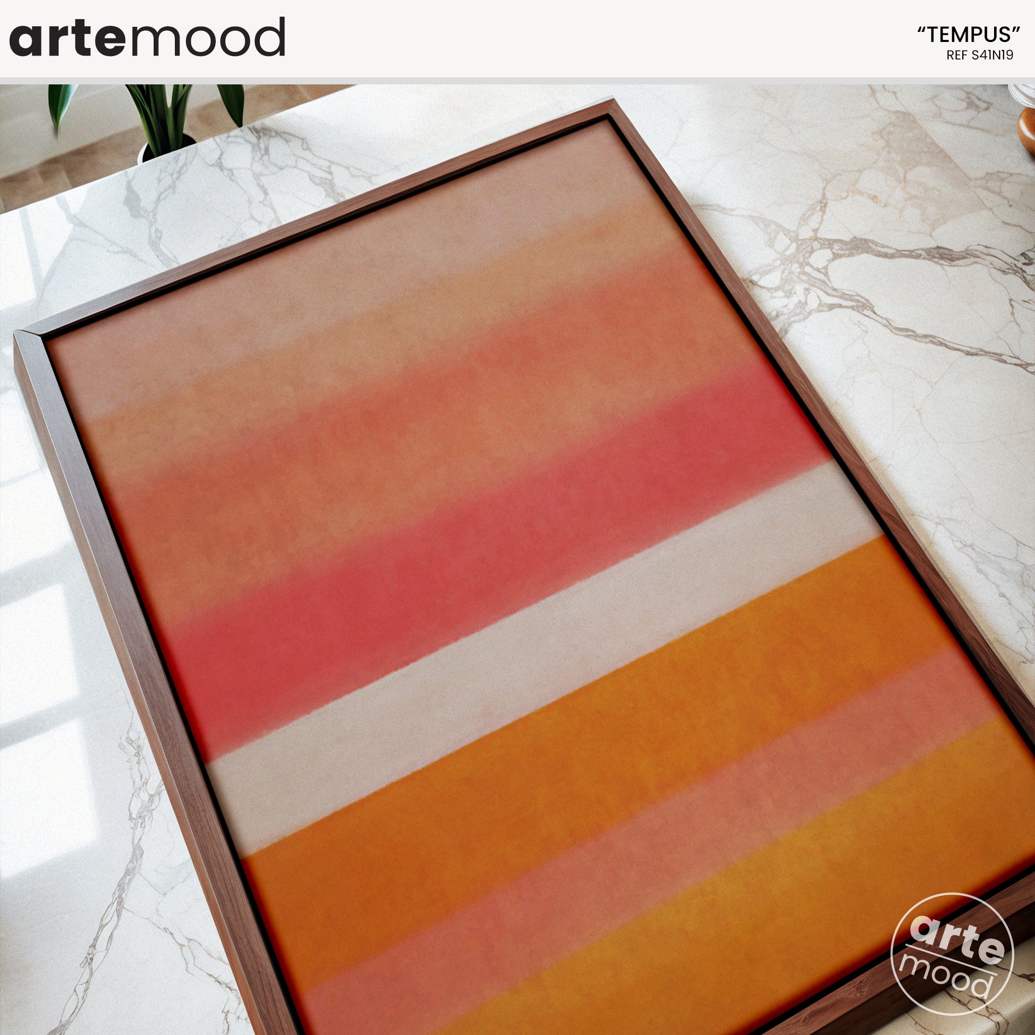 Color Field Artwork Print On Canvas - Minimalist, Zen, Orange, Sunburst, Yellow, Contemporary, Sunset Art