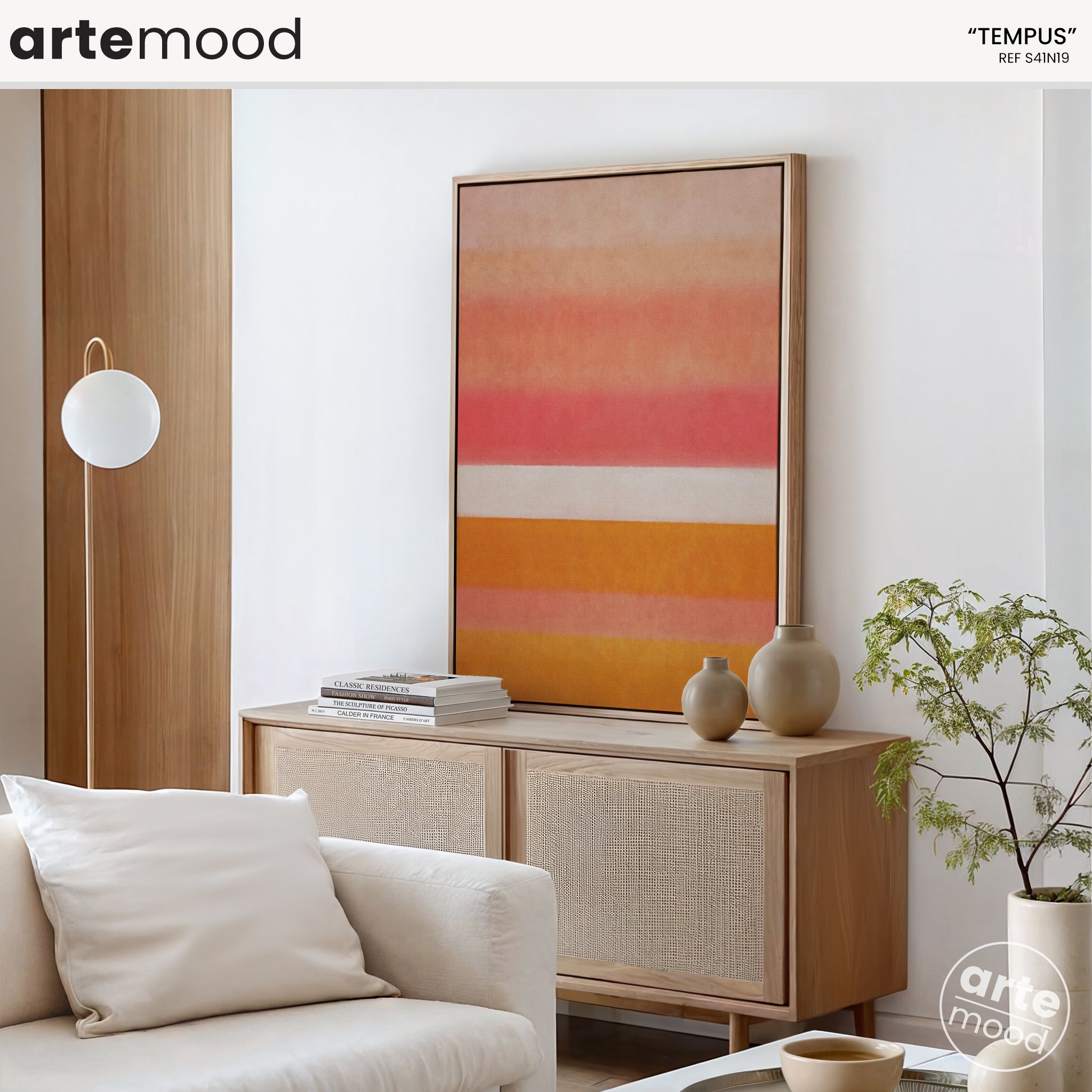 Color Field Artwork Print On Canvas - Minimalist, Zen, Orange, Sunburst, Yellow, Contemporary, Sunset Art