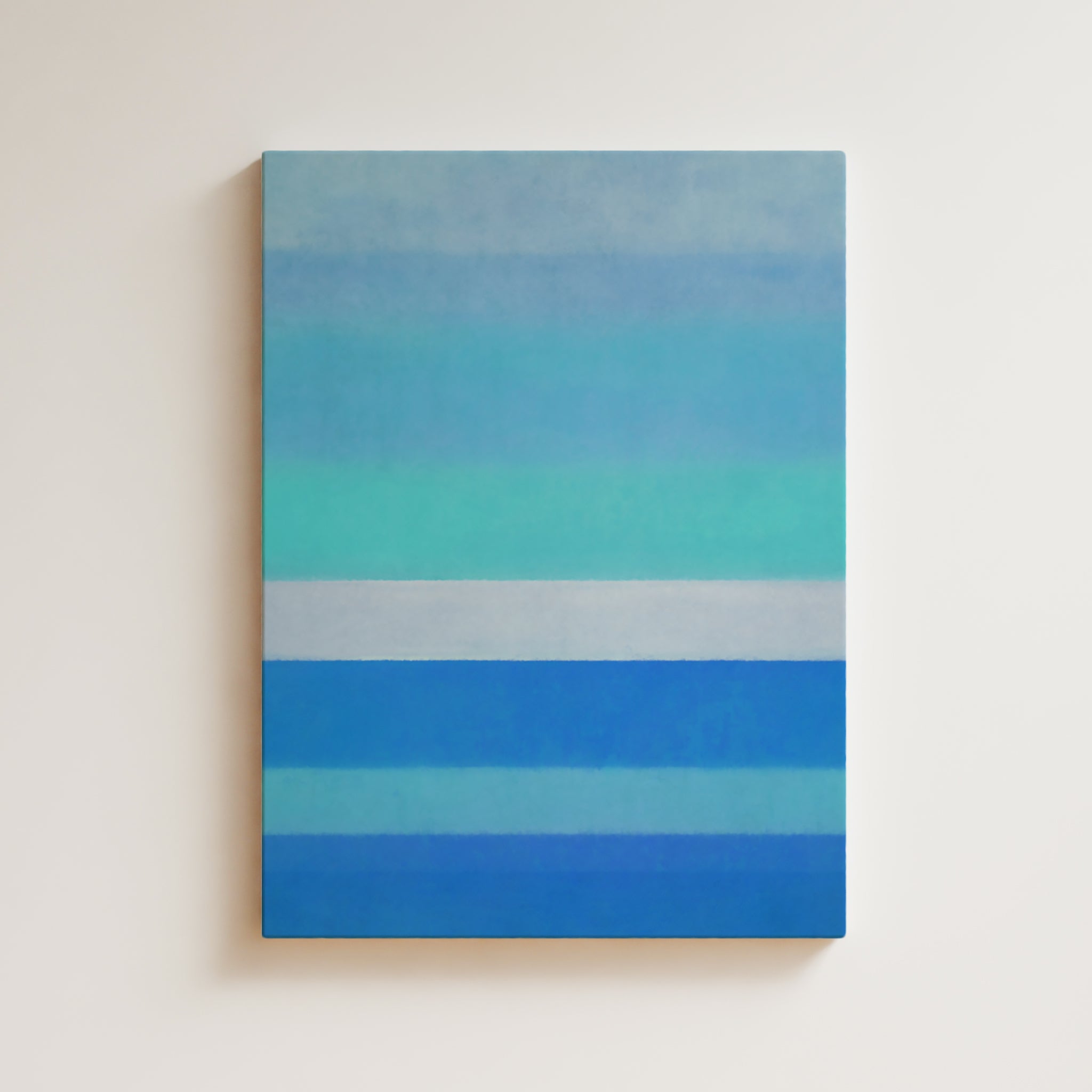 Color Field Artwork Print On Canvas - Minimalist, Zen, Blue Colors, White, Bright, Ocean, Beach, Sea