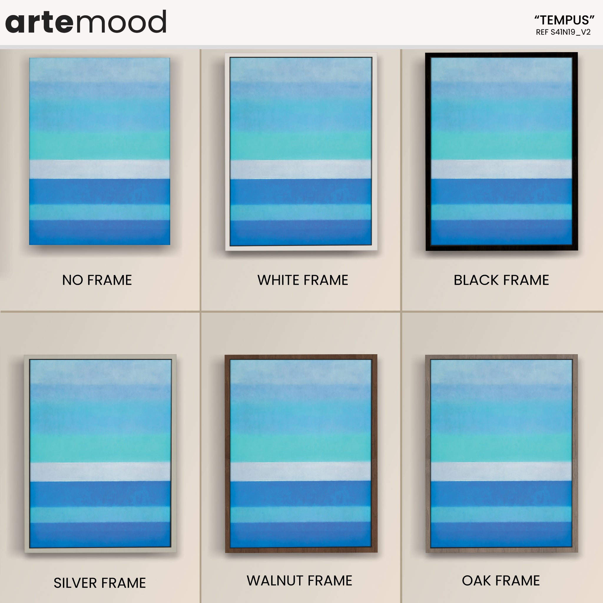 Color Field Artwork Print On Canvas - Minimalist, Zen, Blue Colors, White, Bright, Ocean, Beach, Sea