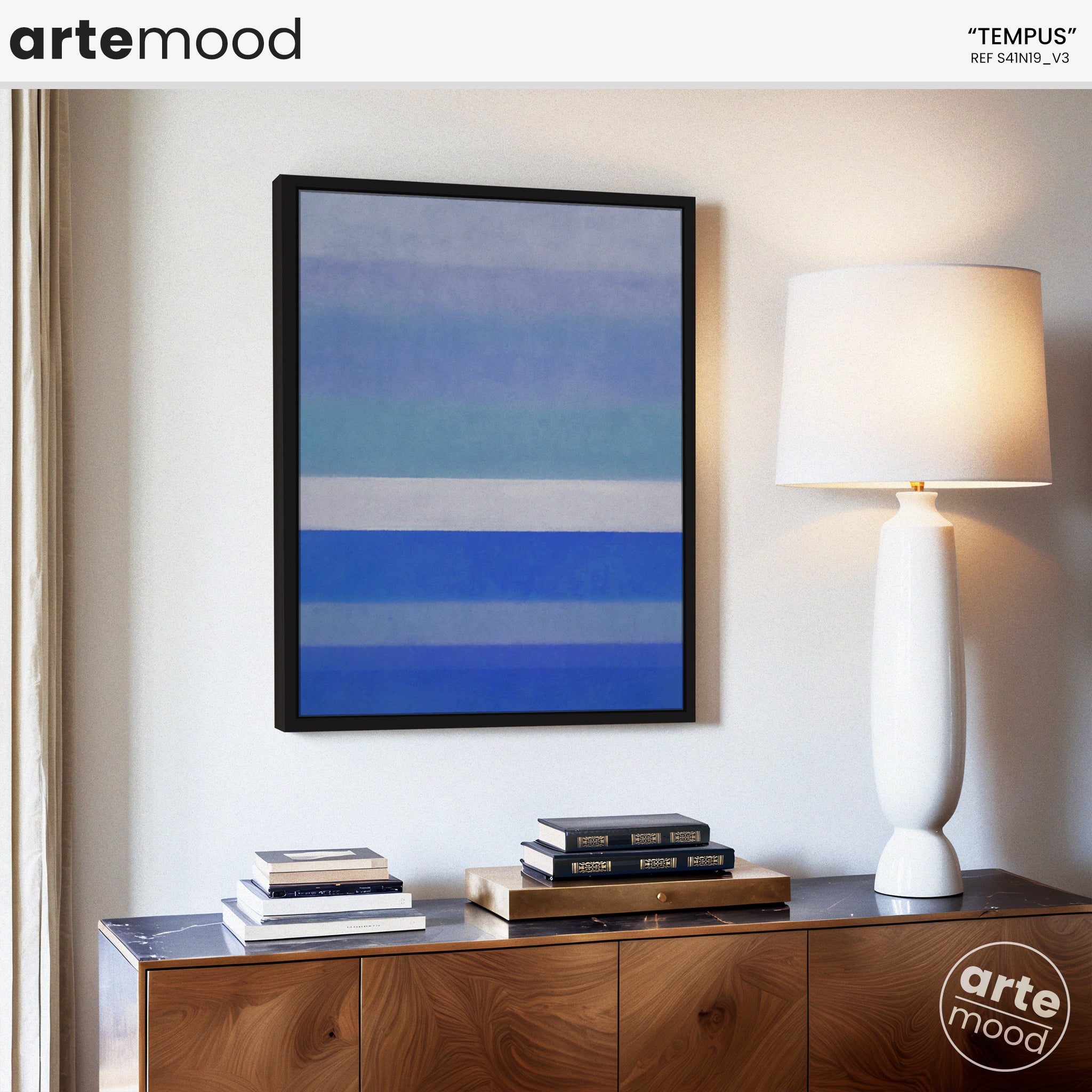 Color Field Artwork Print On Canvas - Minimalist, Zen, Blue, White, Minimal Rothko Style Wall Art