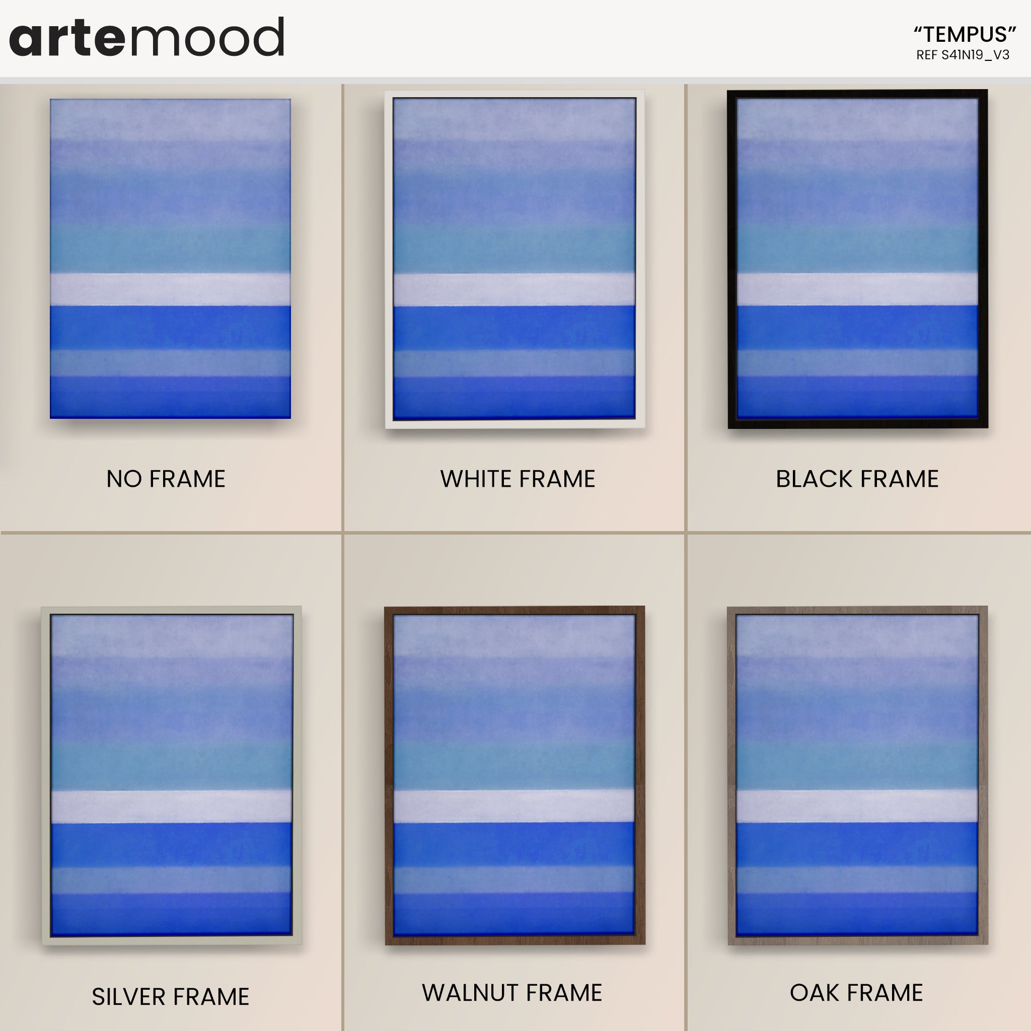 Color Field Artwork Print On Canvas - Minimalist, Zen, Blue, White, Minimal Rothko Style Wall Art