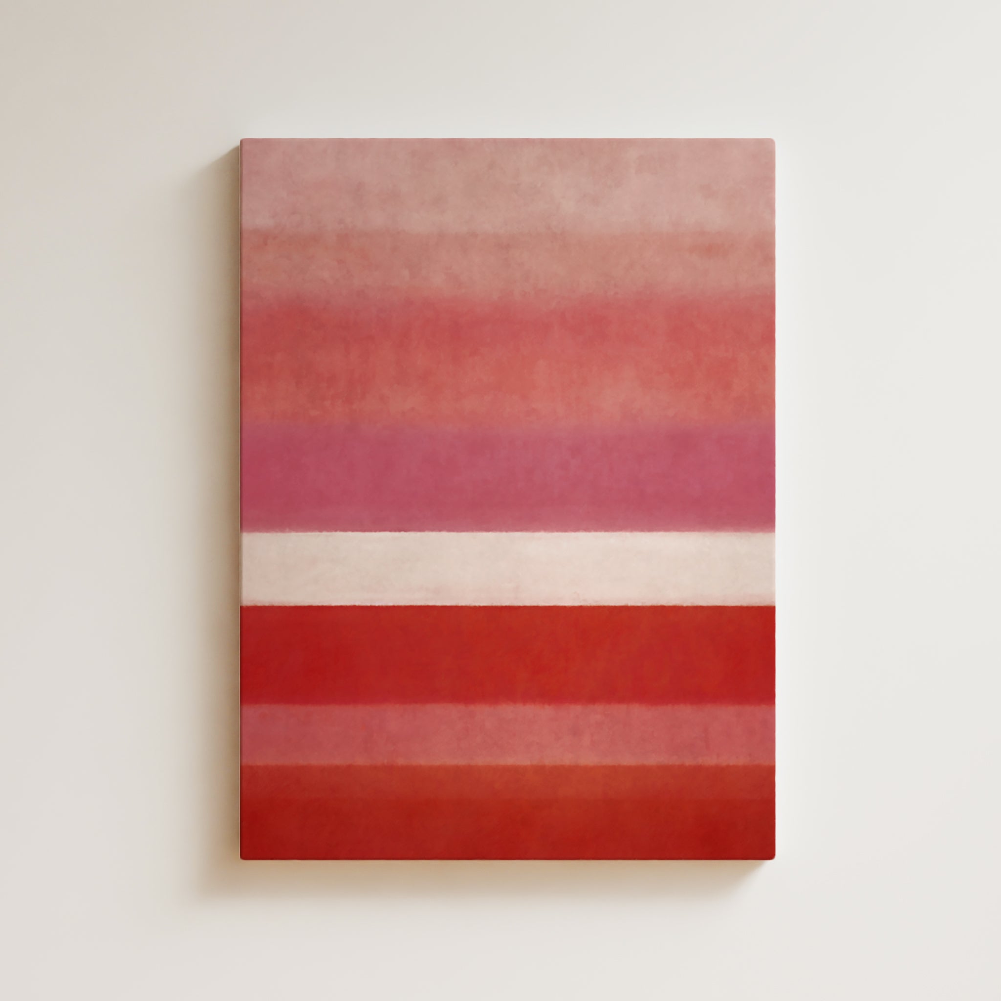 Color Field Artwork Print On Canvas - Minimalist, Zen, Red, White, Vibrant Rothko Style Abstract Art