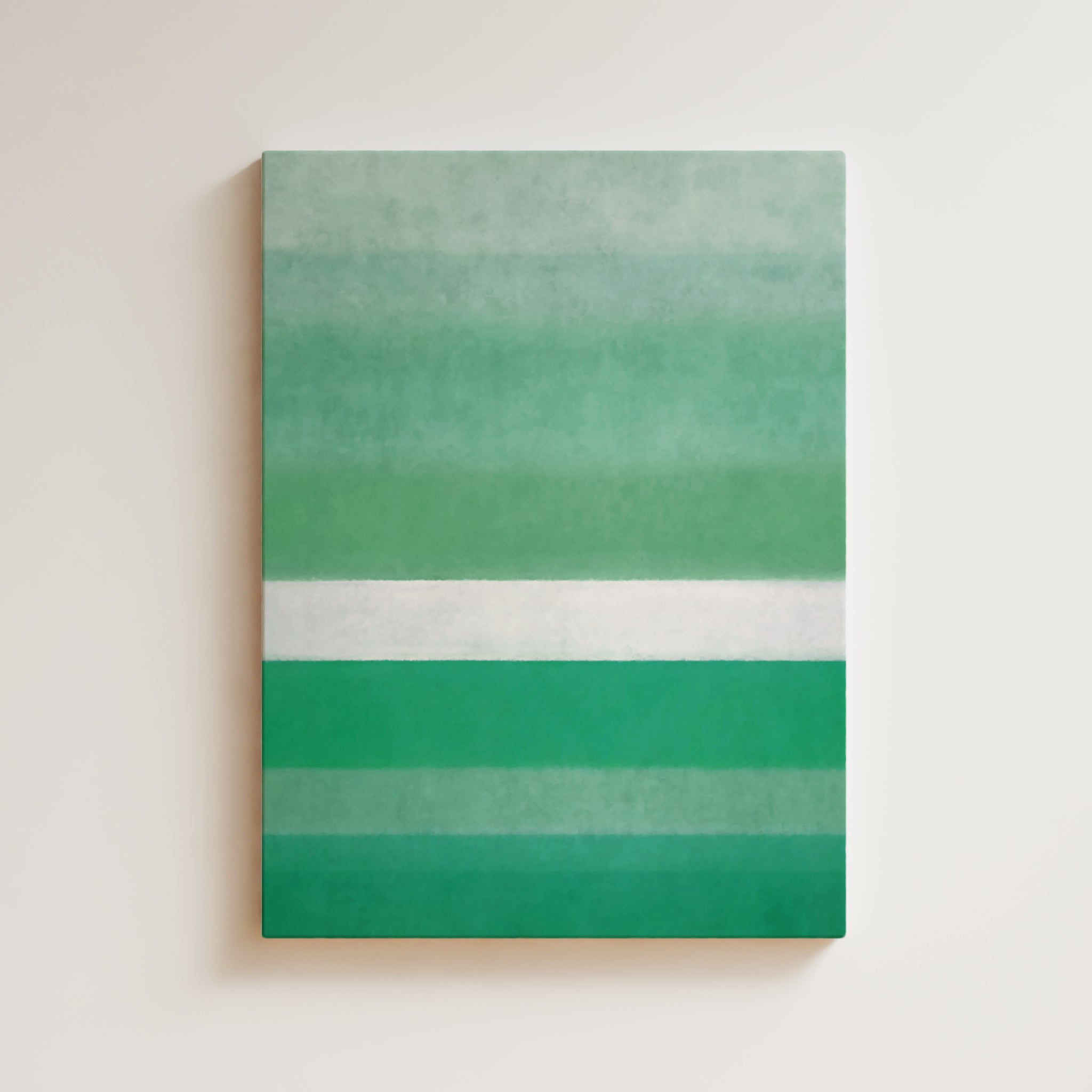 Color Field Artwork Print On Canvas - Minimalist, Zen, Green, White, Garden, Nature, Calm Art