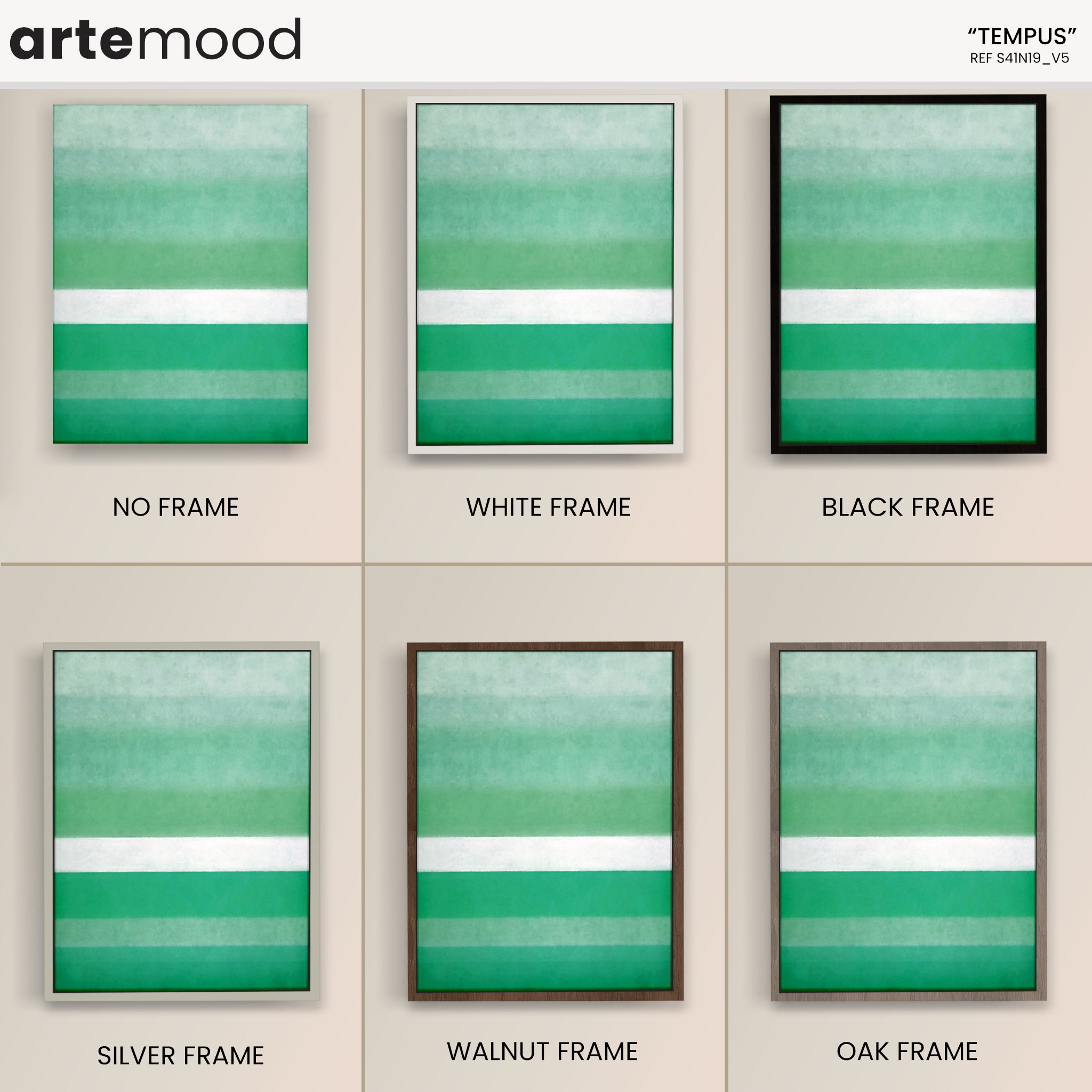 Color Field Artwork Print On Canvas - Minimalist, Zen, Green, White, Garden, Nature, Calm Art