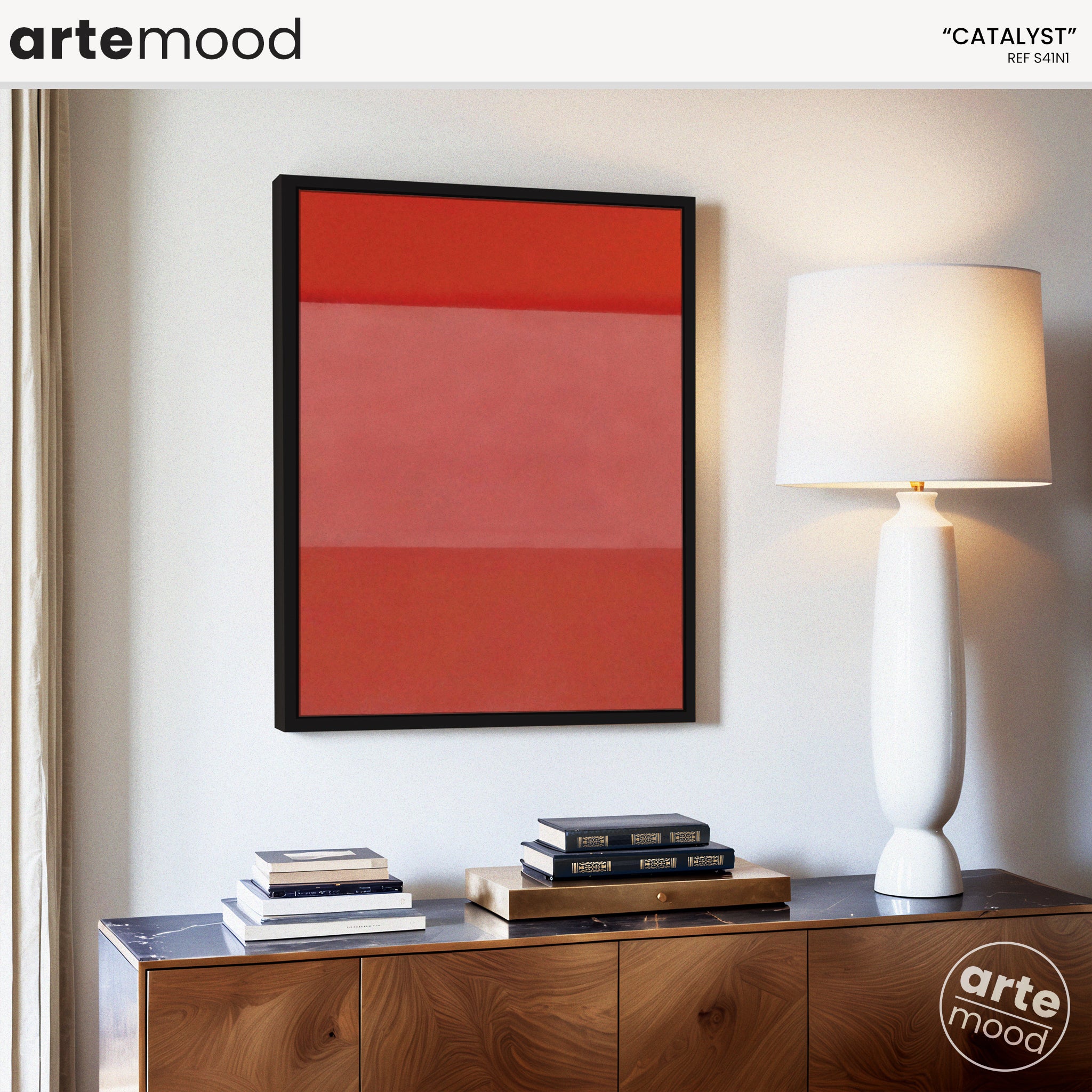 Color Field Artwork Print On Canvas - Minimalist, Zen, Red Color, Minimal Rothko Style Wall Art