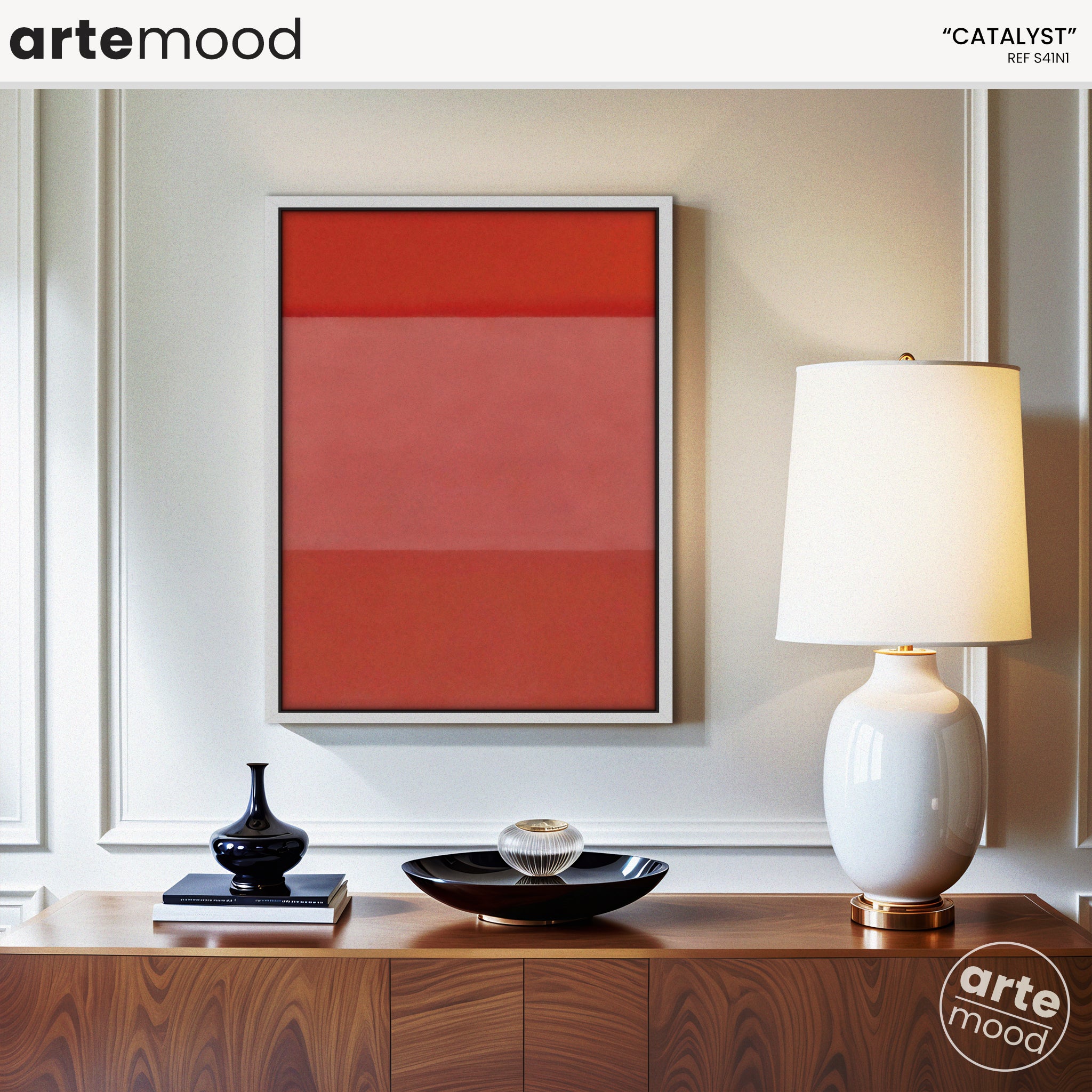 Color Field Artwork Print On Canvas - Minimalist, Zen, Red Color, Minimal Rothko Style Wall Art