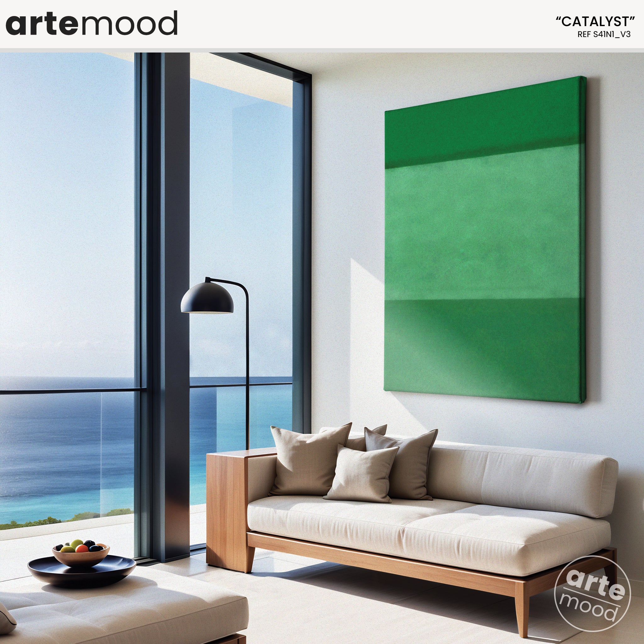 Color Field Artwork Print On Canvas - Minimalist, Zen, Green Tones, Green Color Hues