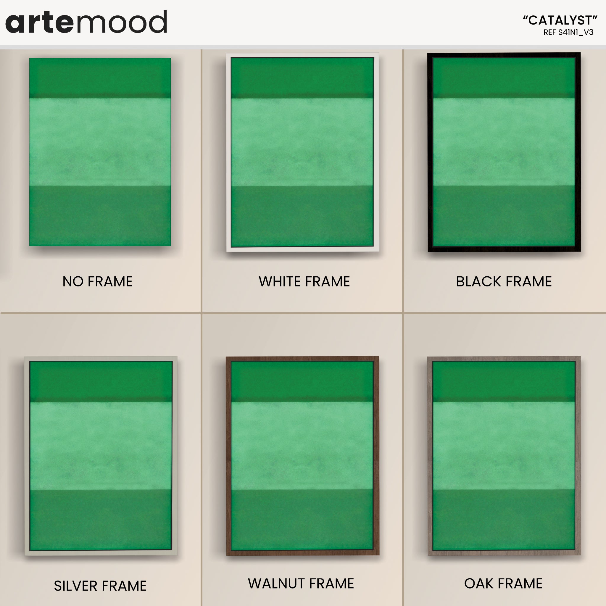 Color Field Artwork Print On Canvas - Minimalist, Zen, Green Tones, Green Color Hues