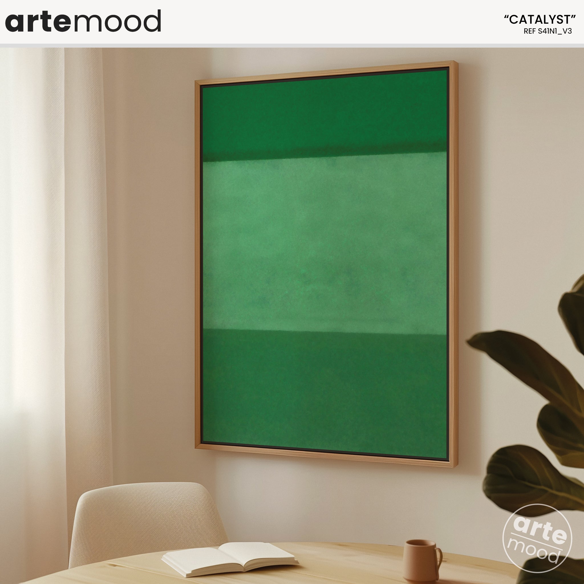 Color Field Artwork Print On Canvas - Minimalist, Zen, Green Tones, Green Color Hues