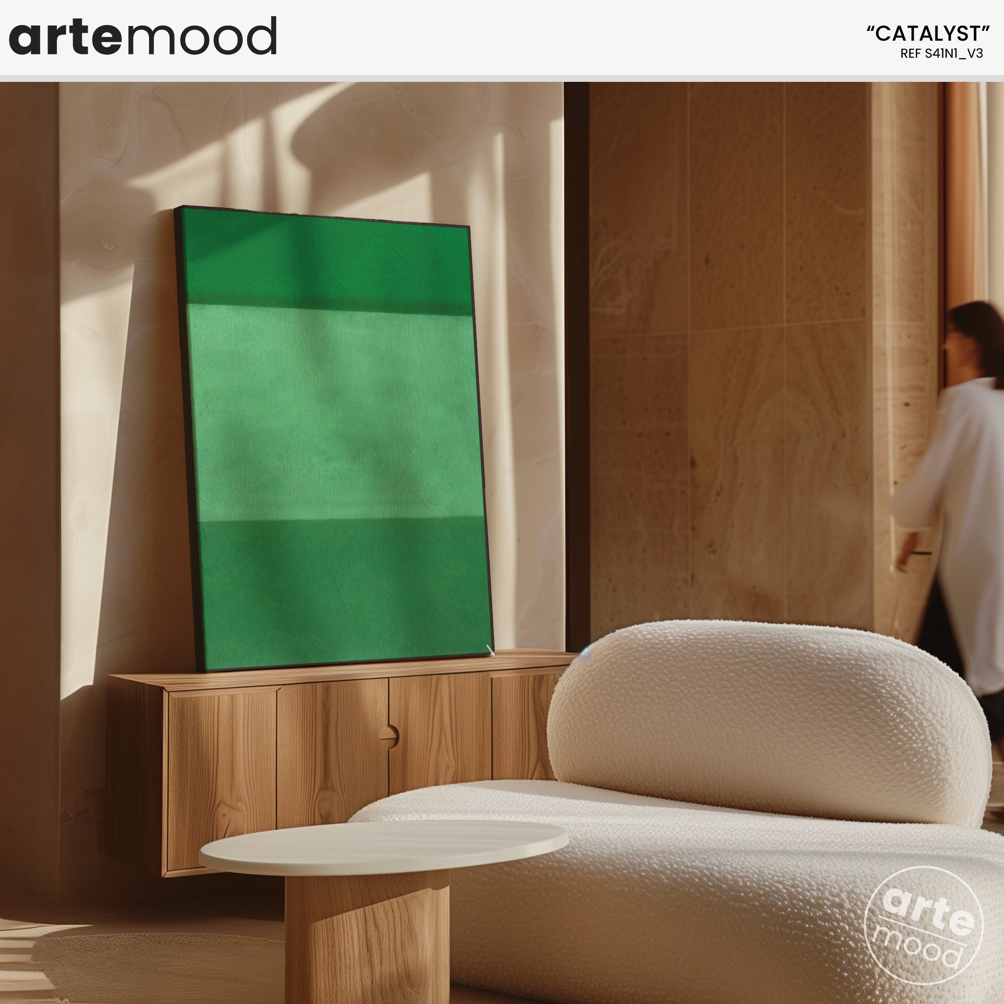 Color Field Artwork Print On Canvas - Minimalist, Zen, Green Tones, Green Color Hues