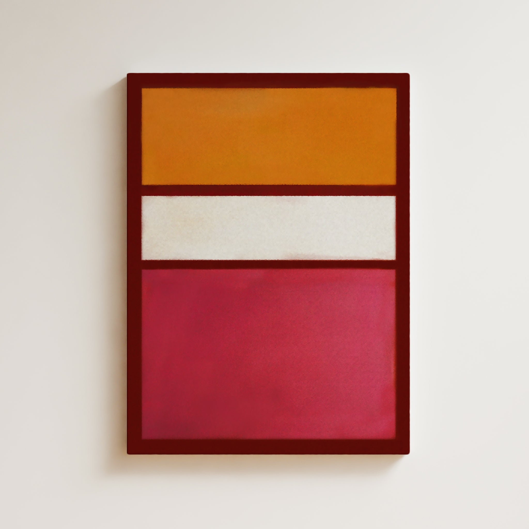 Color Field Artwork Print On Canvas - Minimalist, Zen, Orange, White, Red, Cherry, Vibrant Rothko Style Wall Art