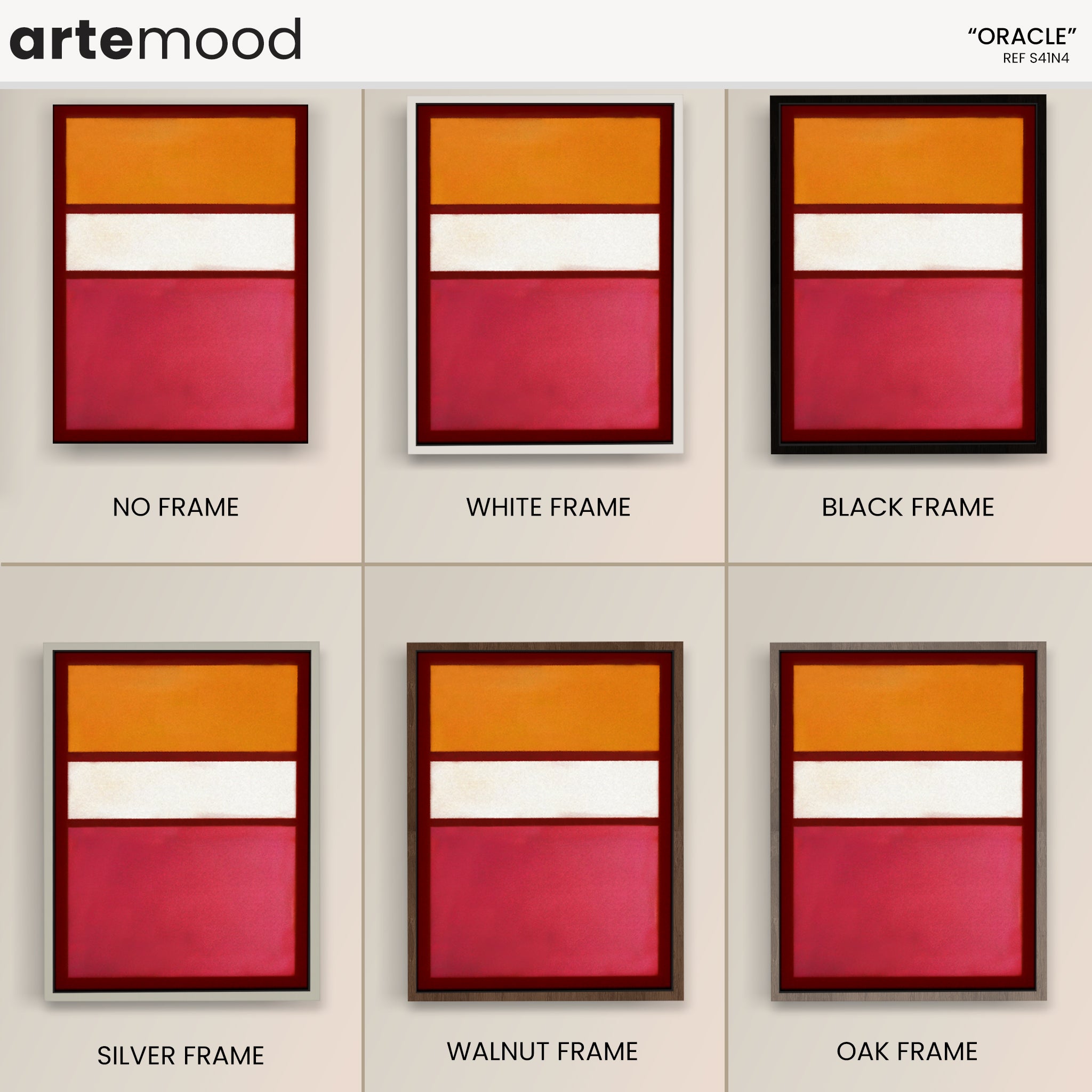 Color Field Artwork Print On Canvas - Minimalist, Zen, Orange, White, Red, Cherry, Vibrant Rothko Style Wall Art