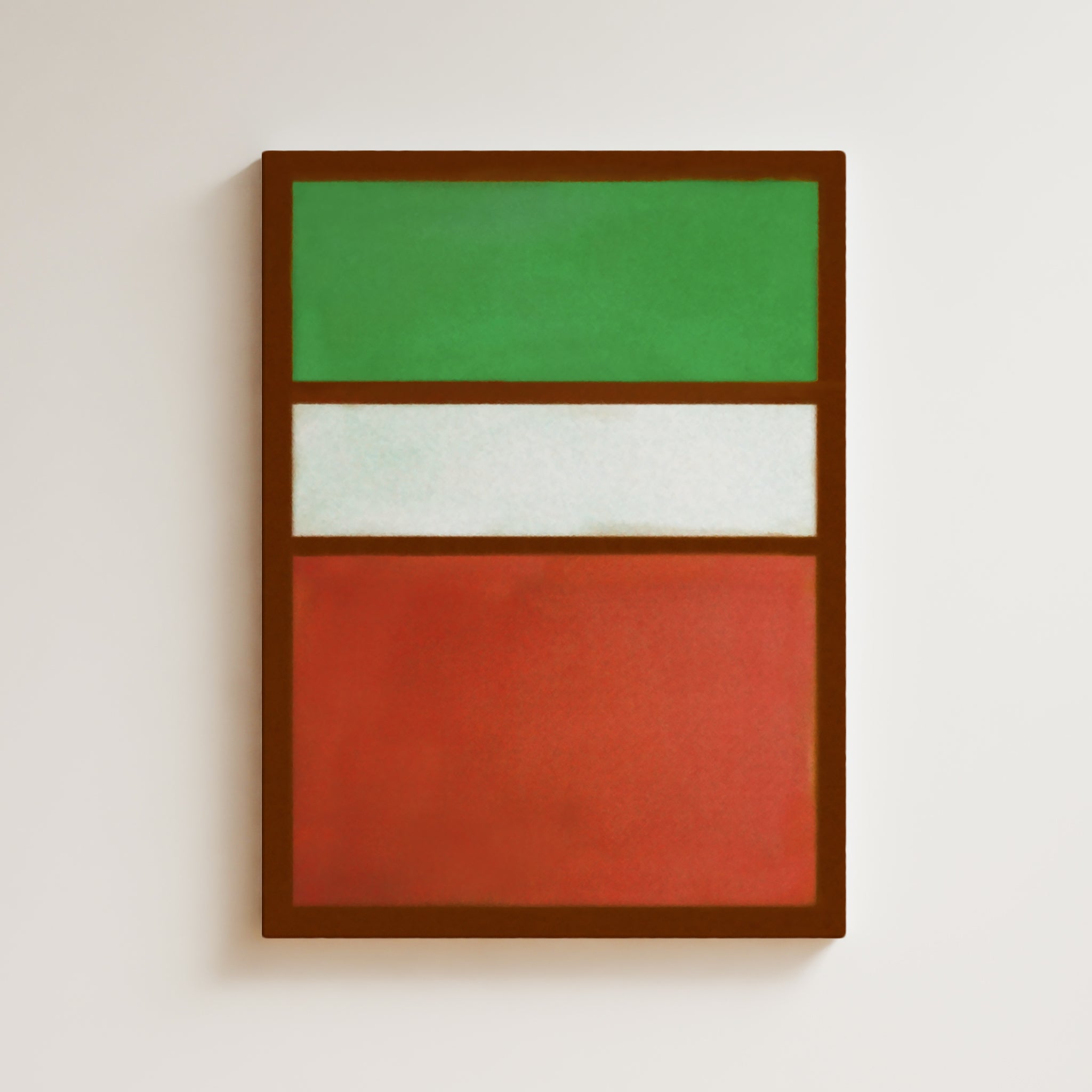 Color Field Artwork Print On Canvas - Minimalist, Zen, Green, Orange, Vibrant Warm Wall Art Print