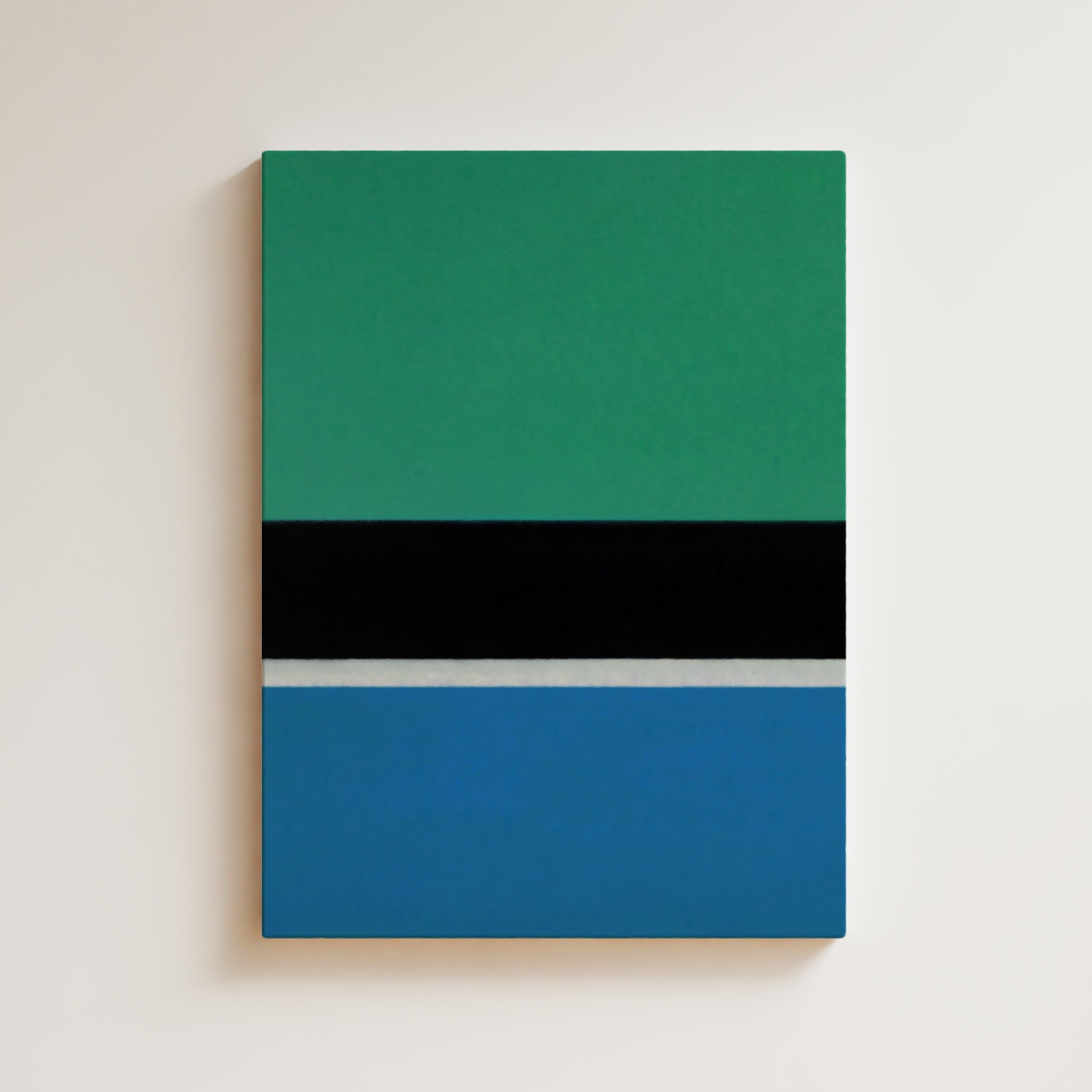 Color Field Artwork Print On Canvas - Minimalist, Zen, Green, Black, Blue, Rothko Style Wall Art