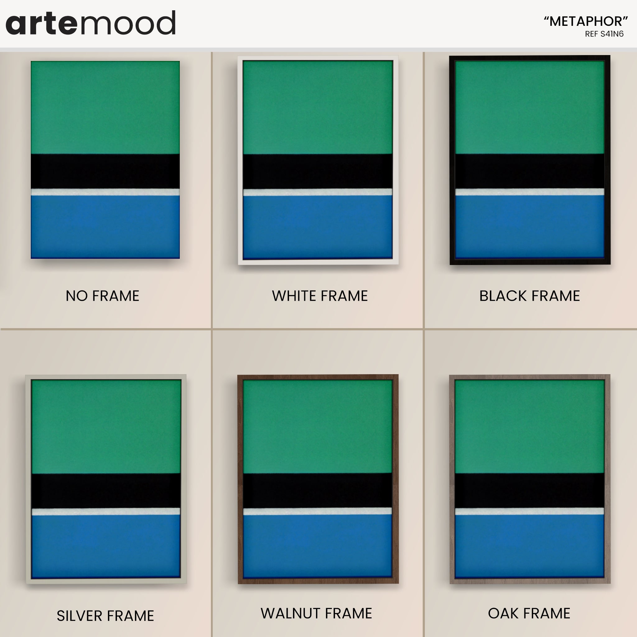 Color Field Artwork Print On Canvas - Minimalist, Zen, Green, Black, Blue, Rothko Style Wall Art