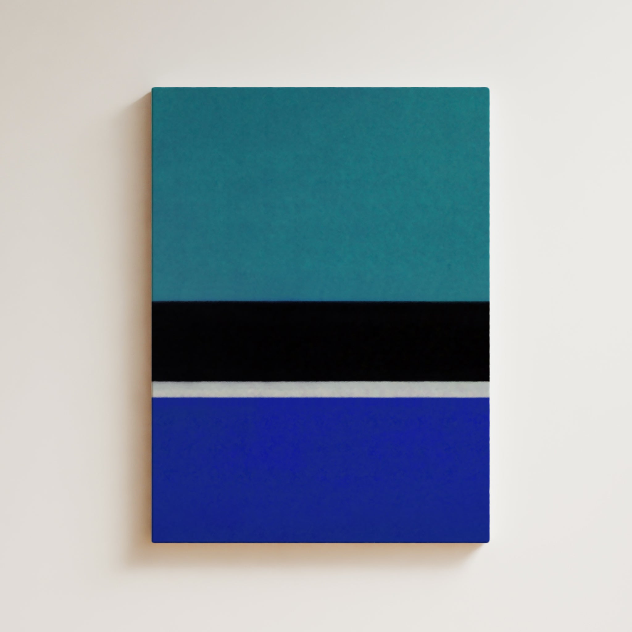 Color Field Artwork Print On Canvas - Minimalist, Zen, Blue_Black_White