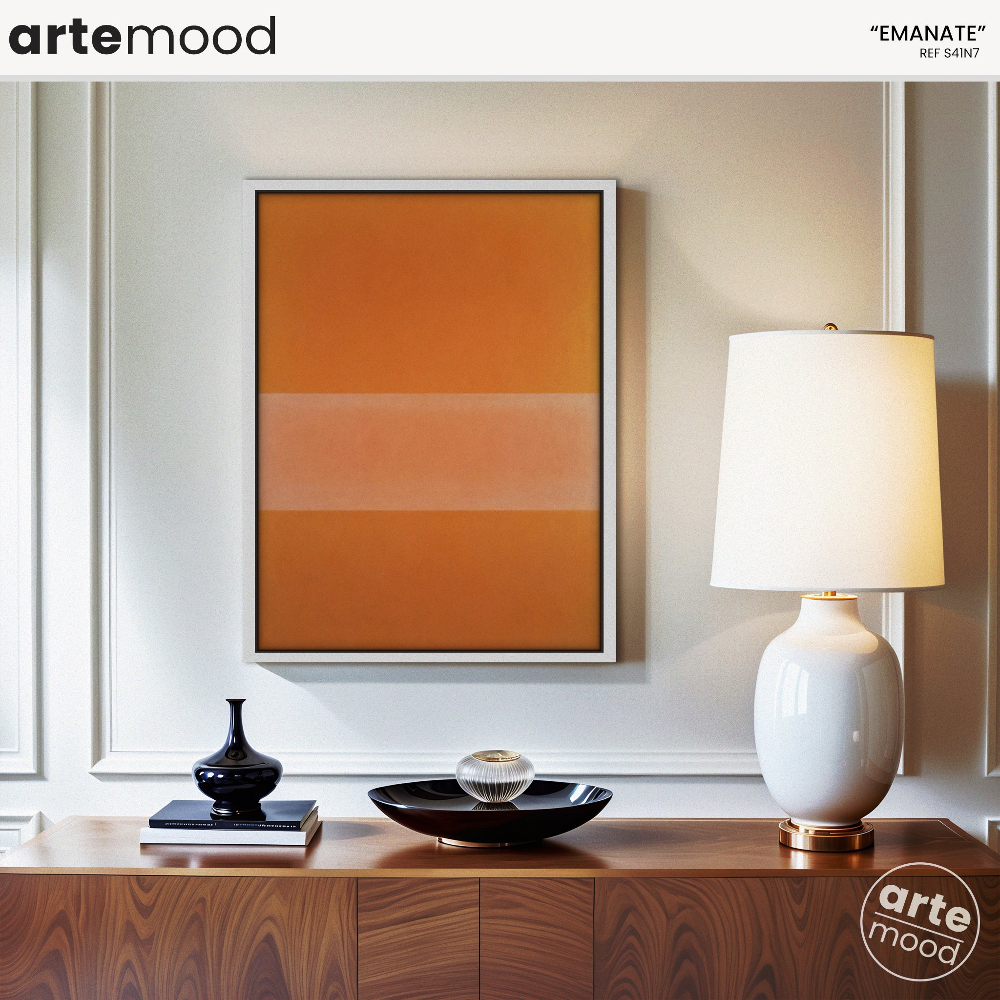 Color Field Artwork Print On Canvas - Minimalist, Zen, Orange, Sunburst, Serene, Motivational Art