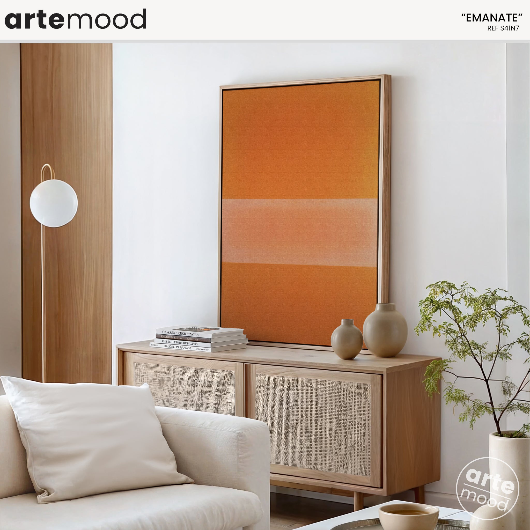 Color Field Artwork Print On Canvas - Minimalist, Zen, Orange, Sunburst, Serene, Motivational Art