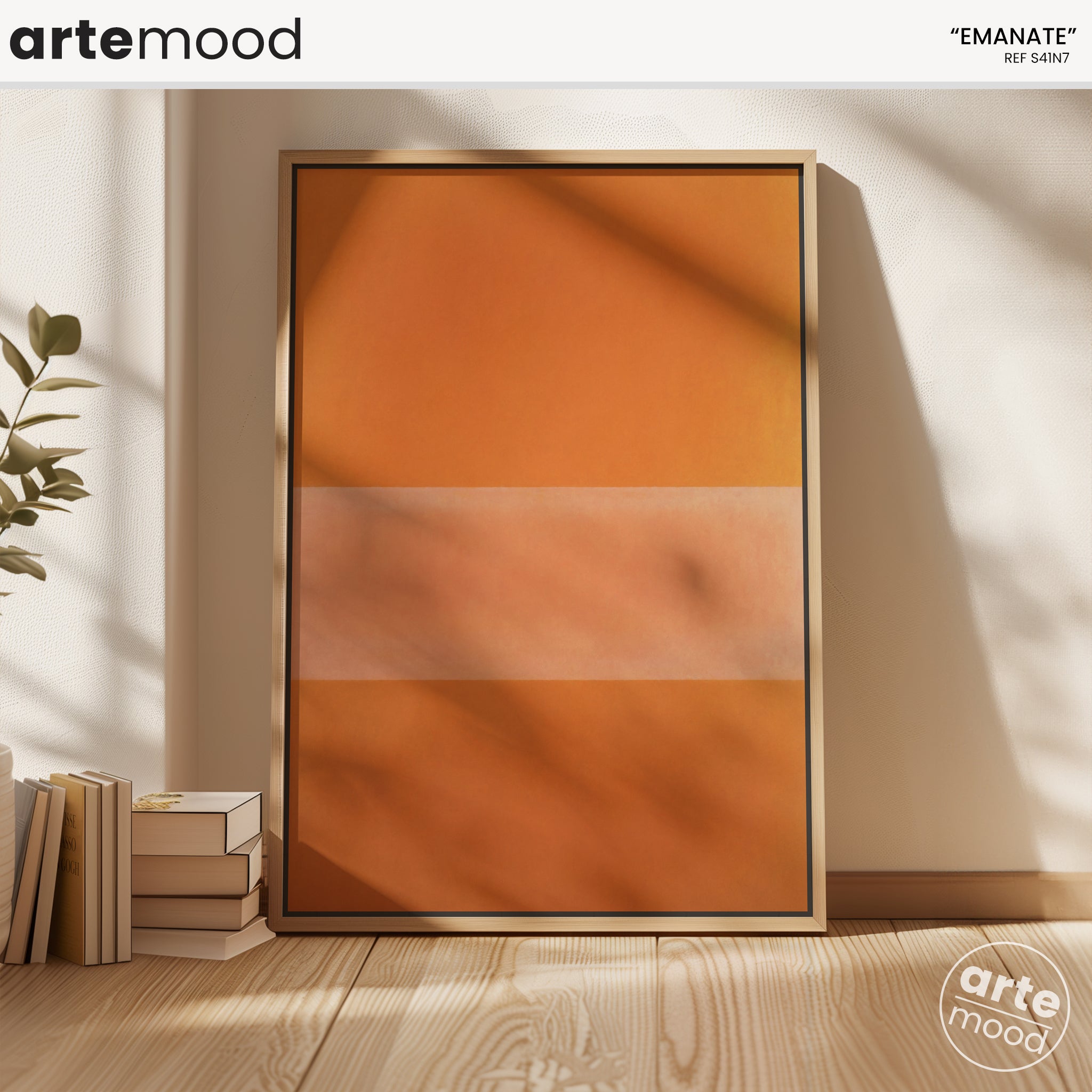 Color Field Artwork Print On Canvas - Minimalist, Zen, Orange, Sunburst, Serene, Motivational Art