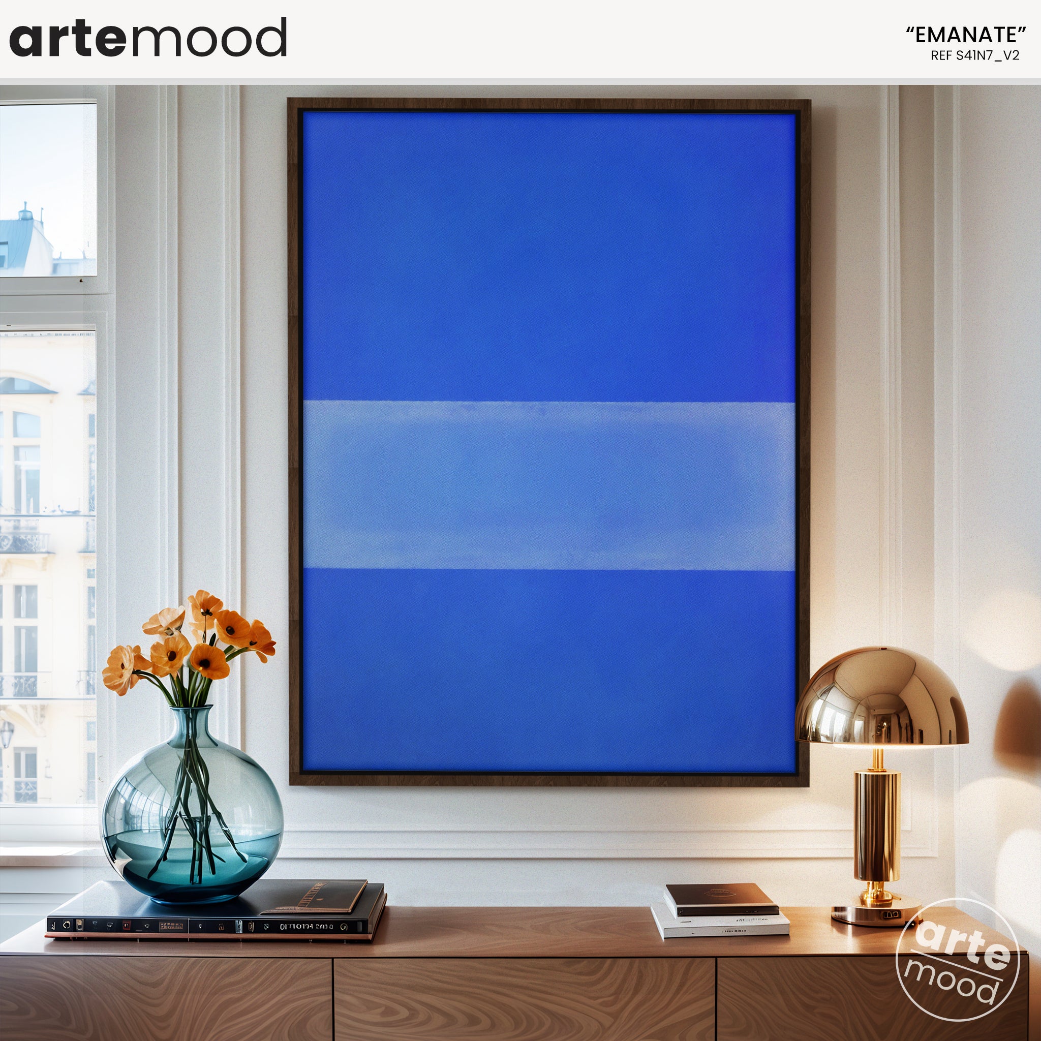 Color Field Artwork Print On Canvas - Minimalist, Zen Blue Rothko Style Wall Art