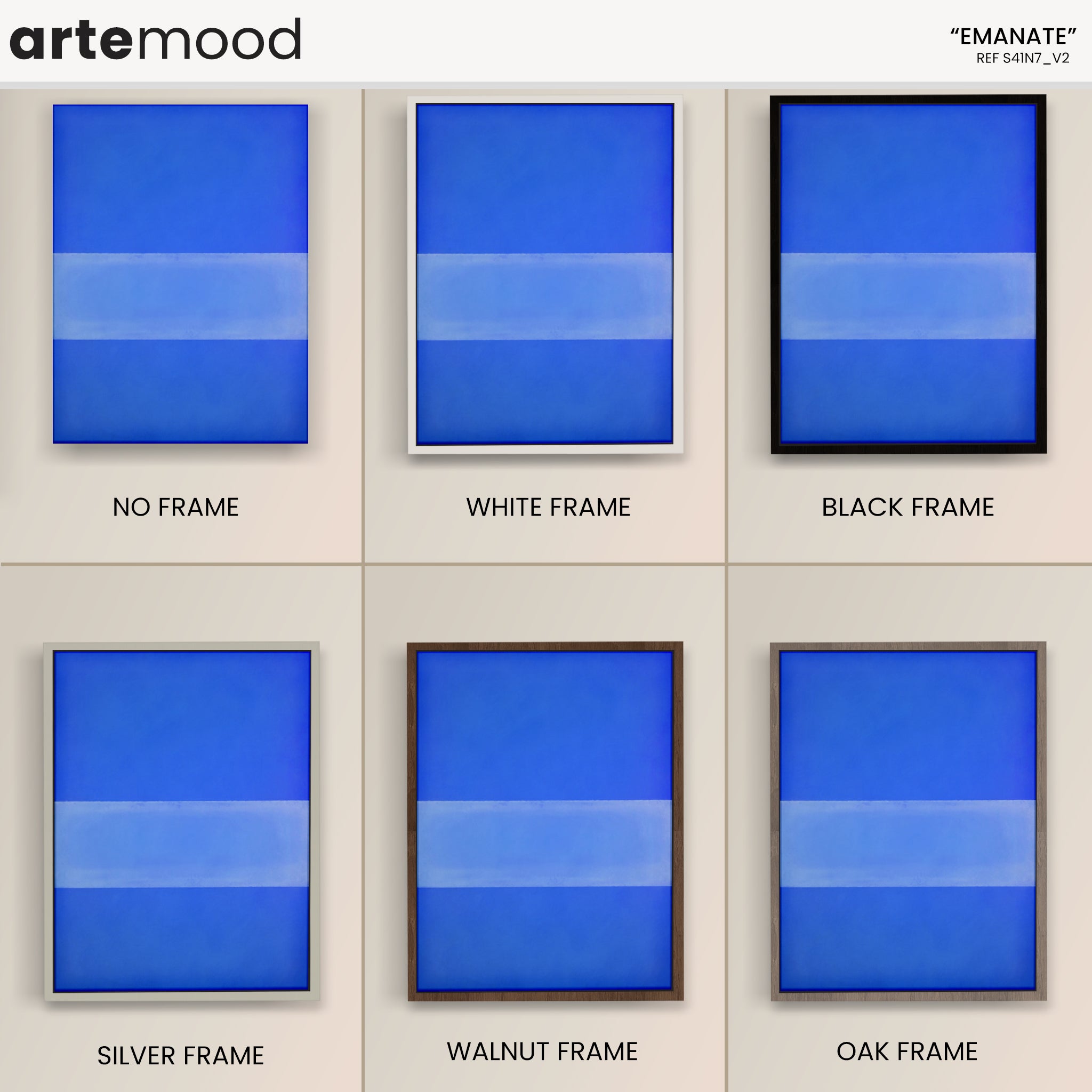 Color Field Artwork Print On Canvas - Minimalist, Zen Blue Rothko Style Wall Art