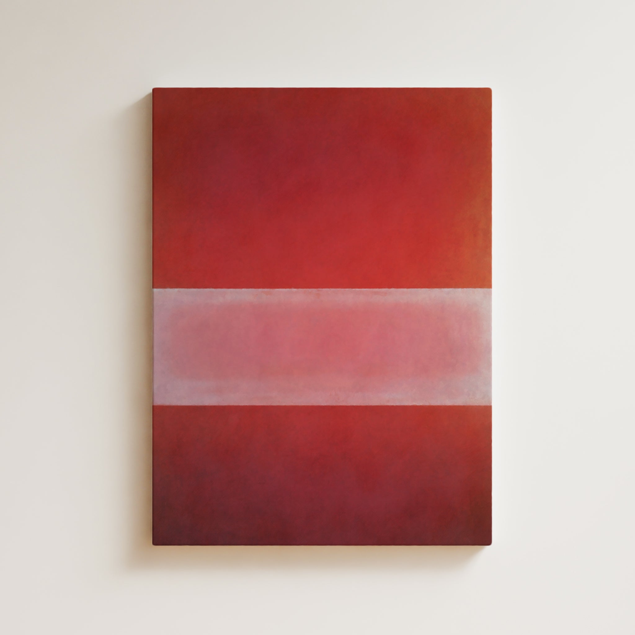 Color Field Artwork Print On Canvas - Minimalist, Zen, Red Vibrant Colors, Warm Colors