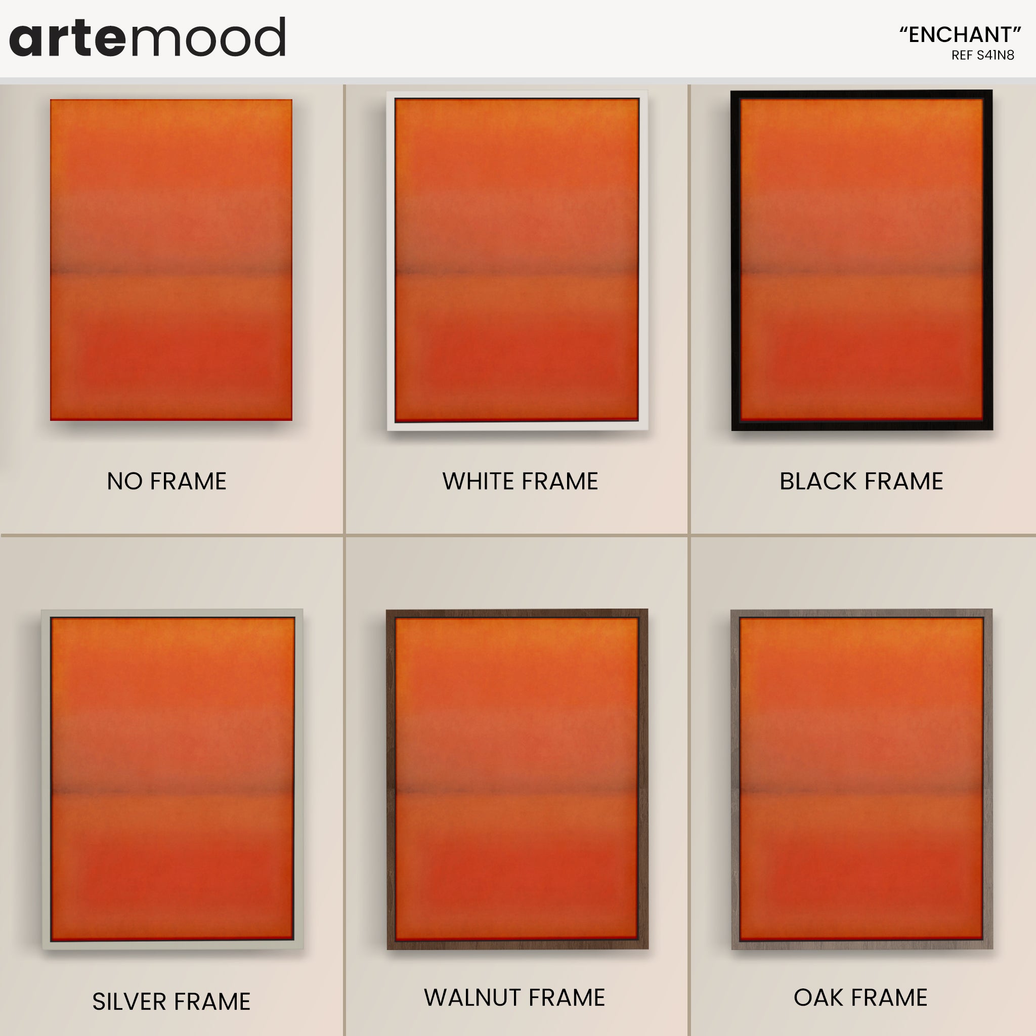 Color Field Artwork Print On Canvas - Minimalist, Zen, Orange, Sunset, Vibrant, Rothko Style Wall Art Minimal Orange