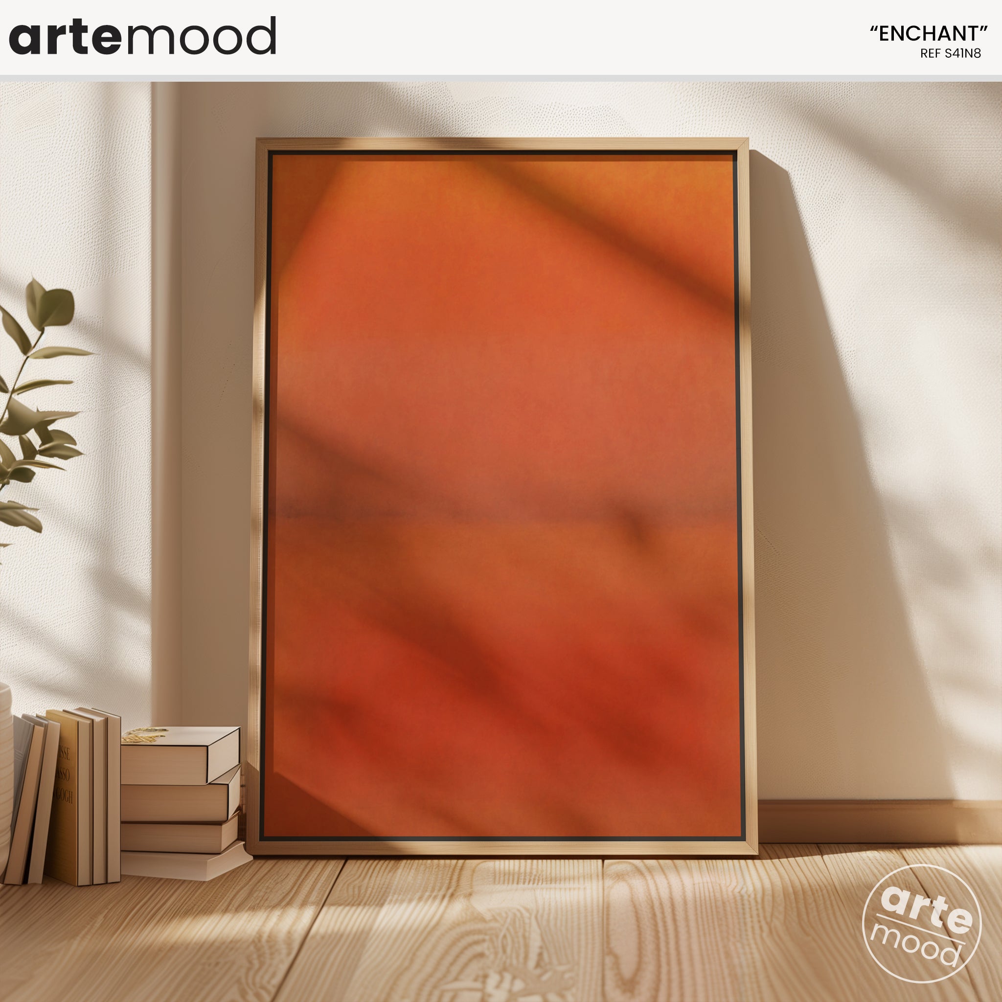 Color Field Artwork Print On Canvas - Minimalist, Zen, Orange, Sunset, Vibrant, Rothko Style Wall Art Minimal Orange