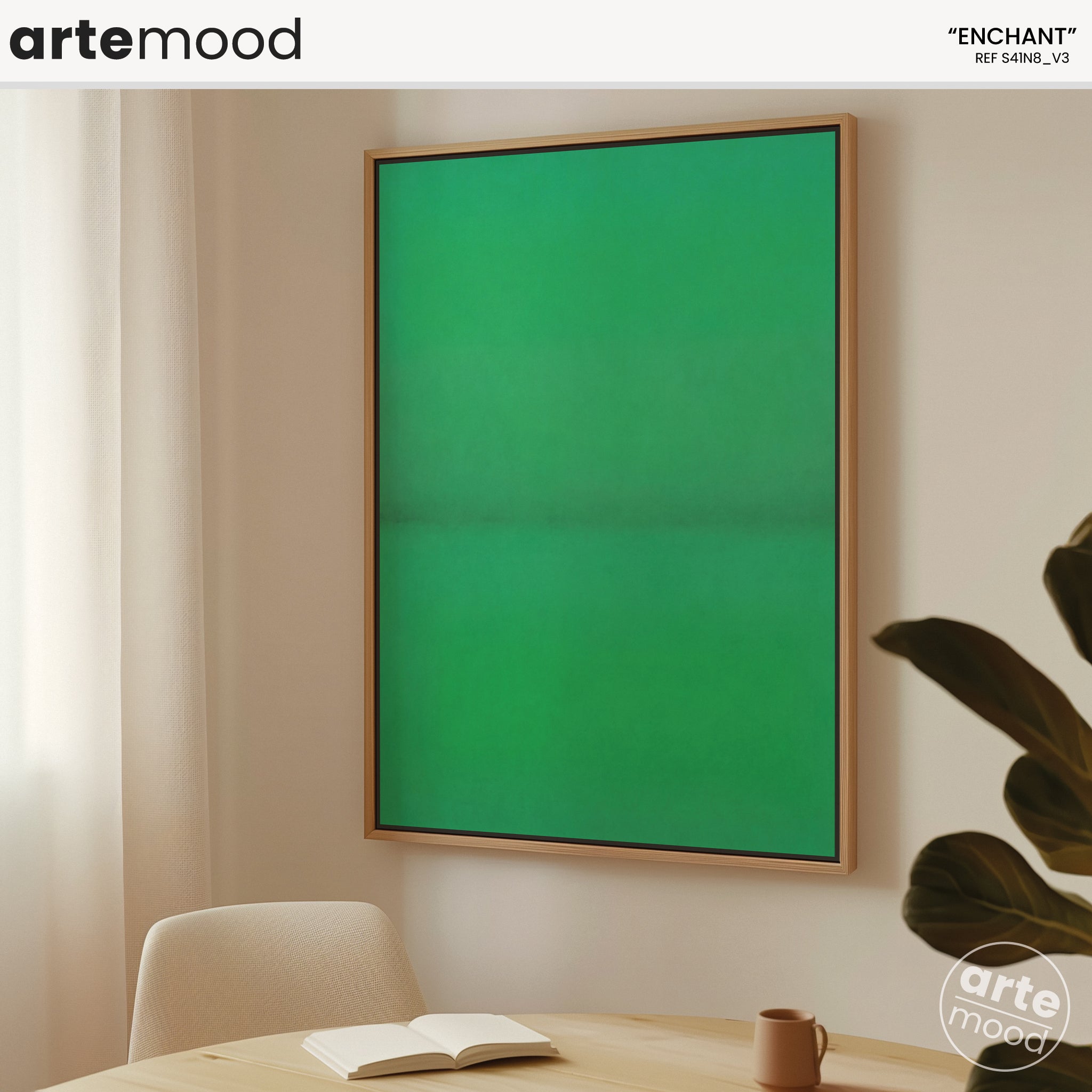 Color Field Artwork Print On Canvas - Minimalist, Zen, Nature, Green Rothko Style Wall Art Canvas