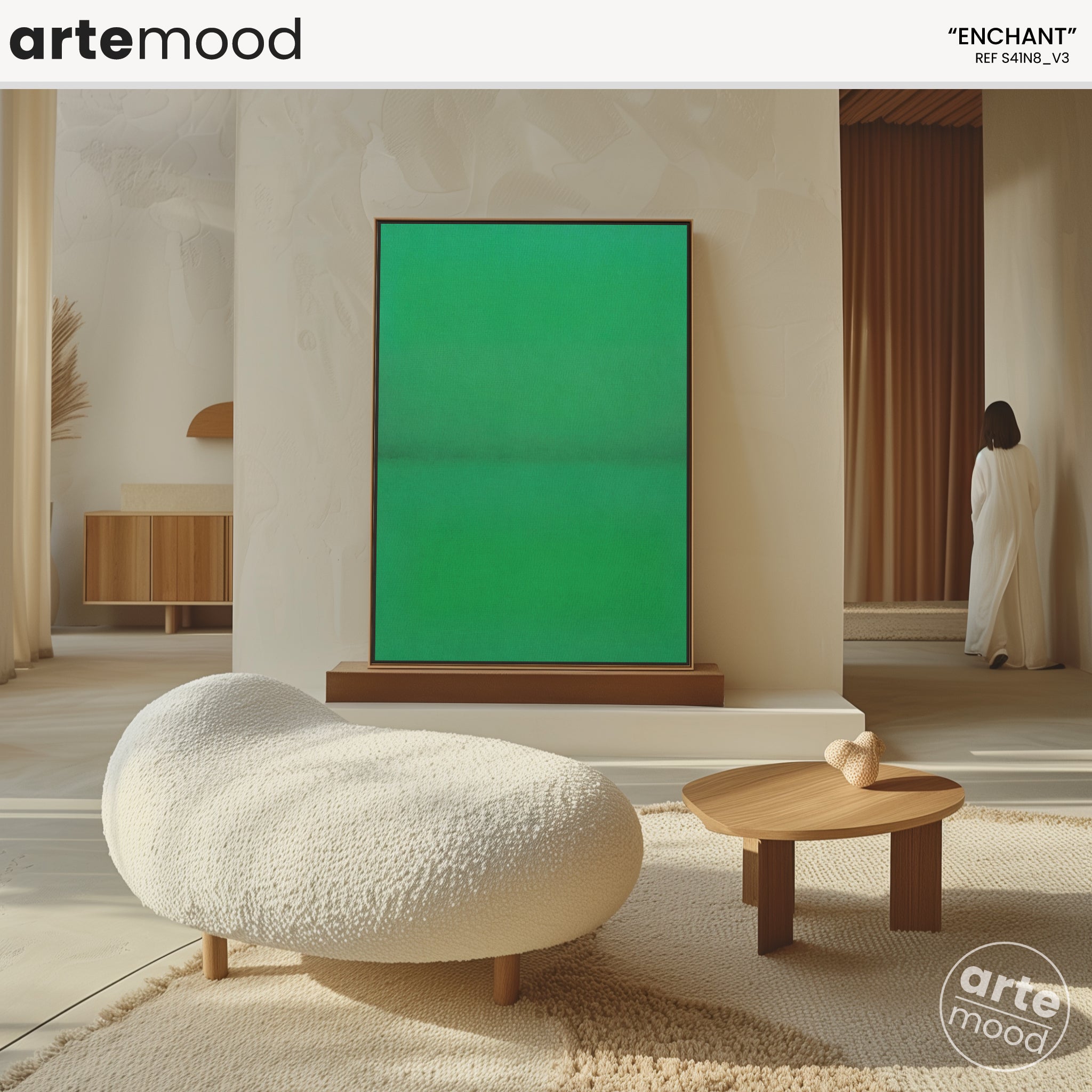 Color Field Artwork Print On Canvas - Minimalist, Zen, Nature, Green Rothko Style Wall Art Canvas