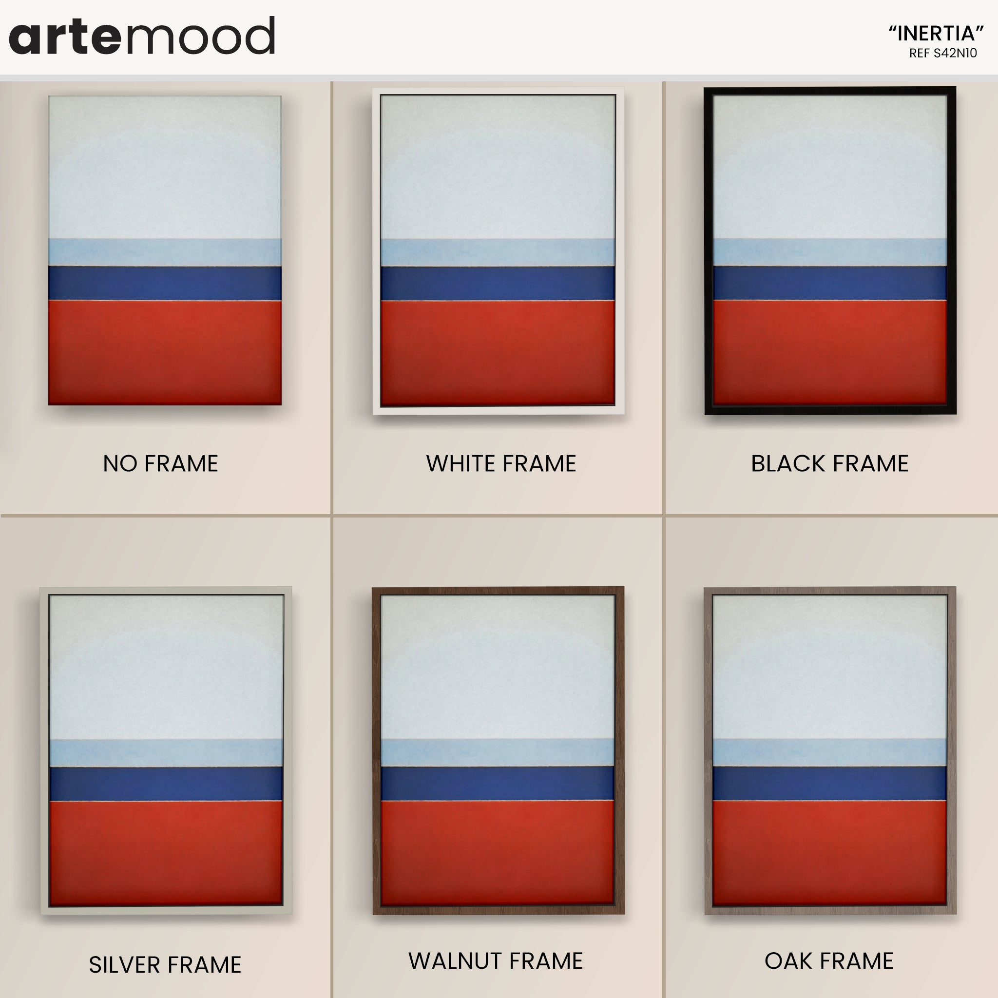 Color Field Artwork Print On Canvas - Minimalist, Zen, White, Blue, Red, Rothko Style Wall Art Print