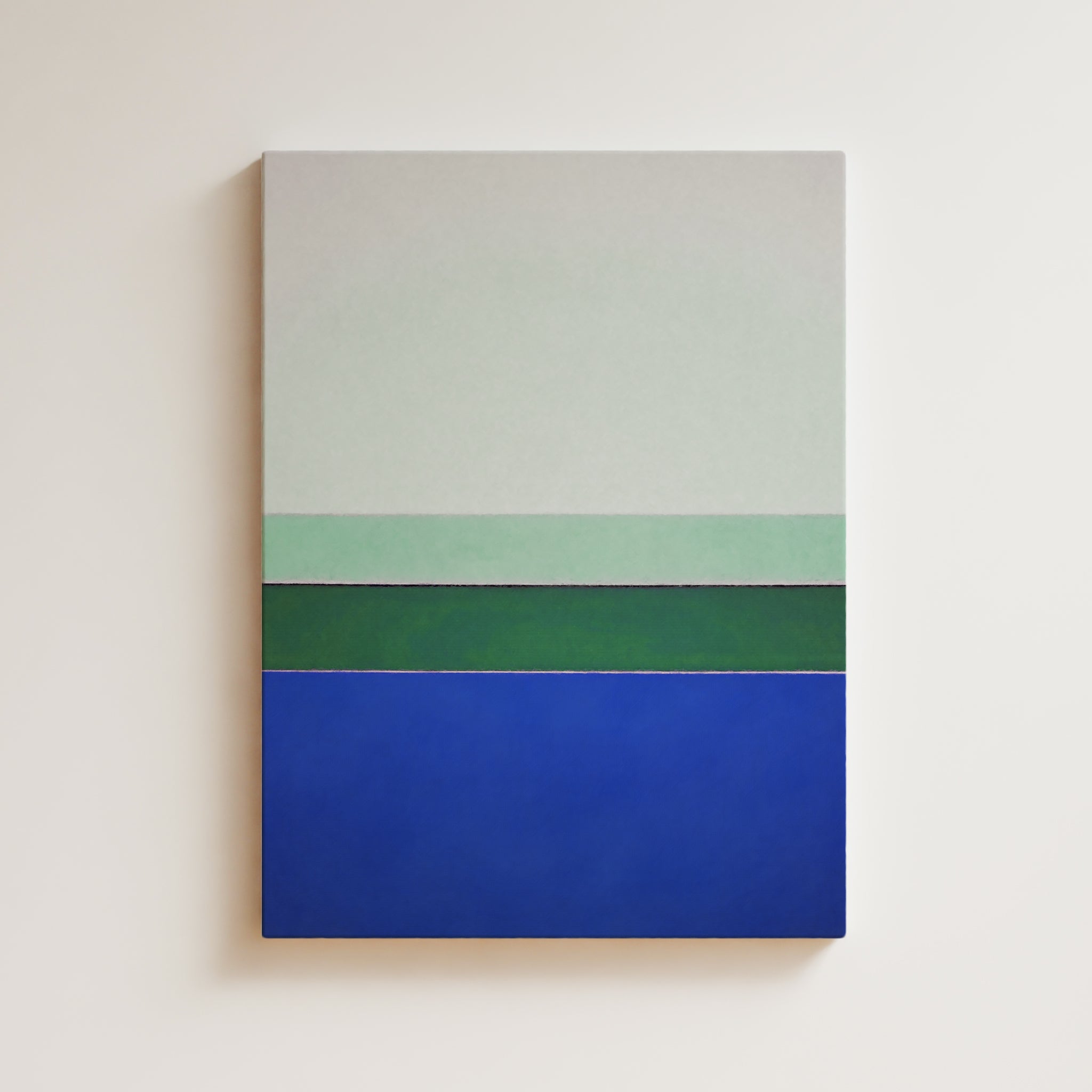 Color Field Artwork Print On Canvas - Zen, Calm, Blue, Green, White, Relaxing, Cool Tones, Classic