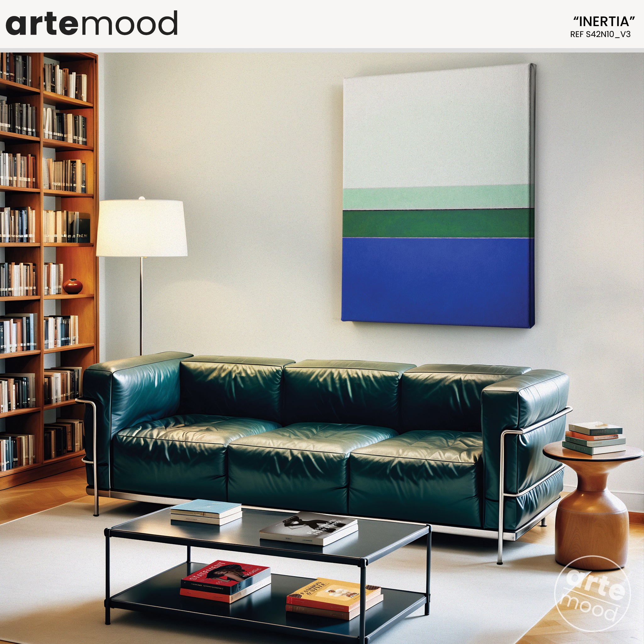 Color Field Artwork Print On Canvas - Zen, Calm, Blue, Green, White, Relaxing, Cool Tones, Classic