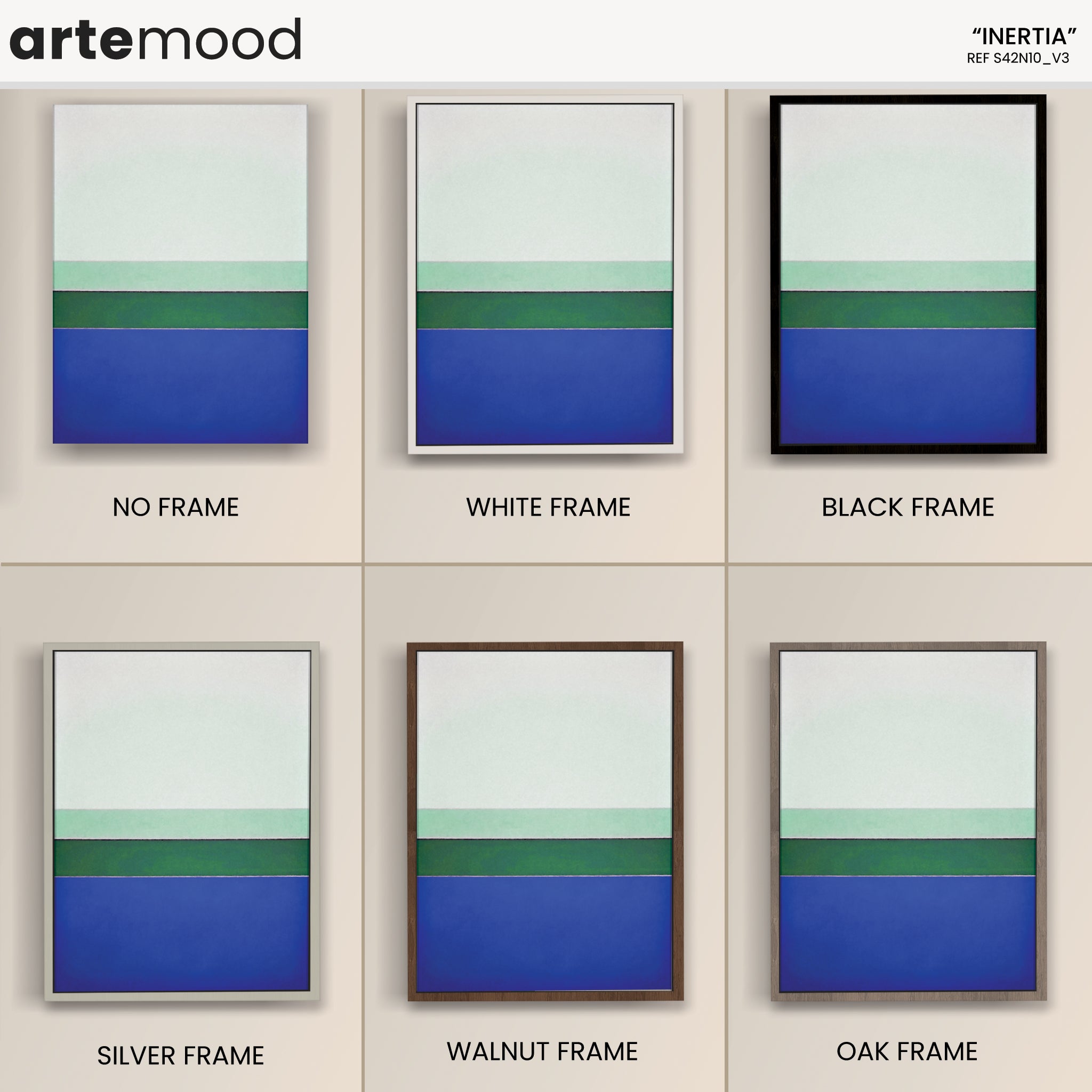 Color Field Artwork Print On Canvas - Zen, Calm, Blue, Green, White, Relaxing, Cool Tones, Classic