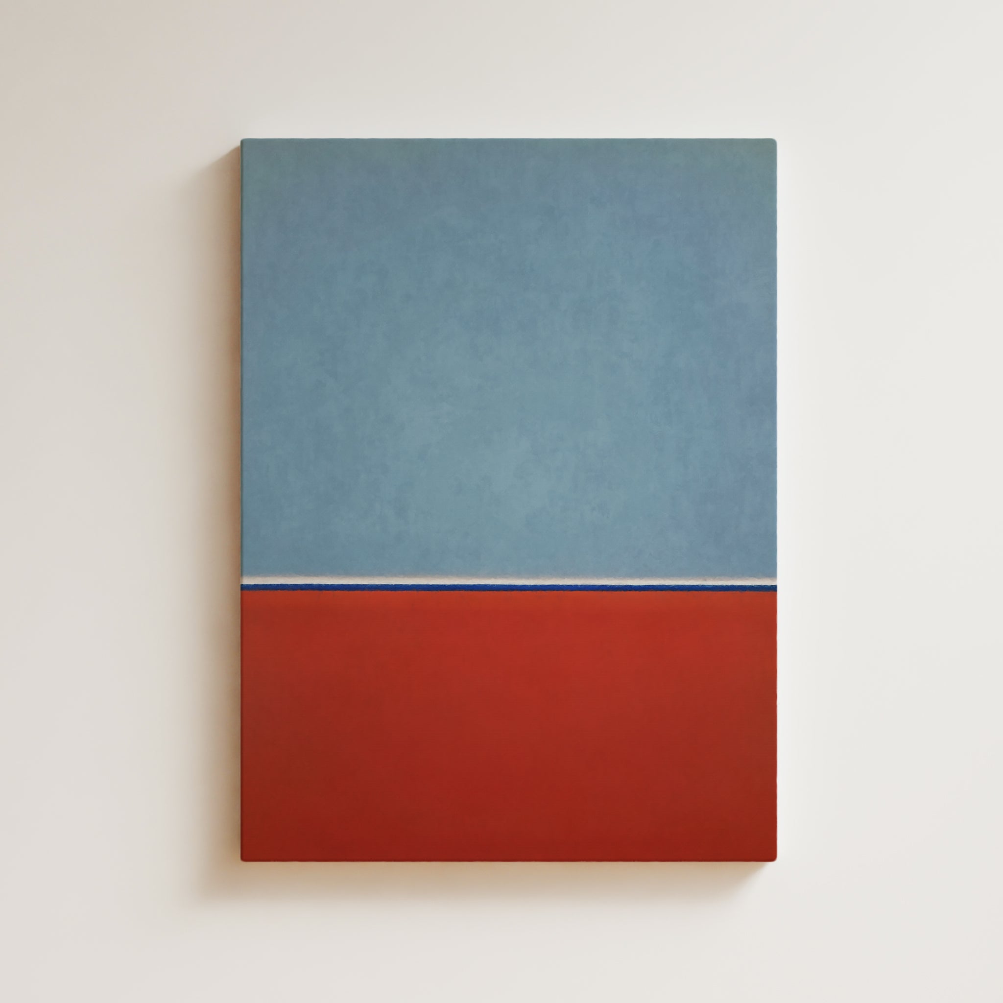 Color Field Artwork Print On Canvas - Minimalist, Zen, Red, Blue, Minimal Rothko Style Art Print