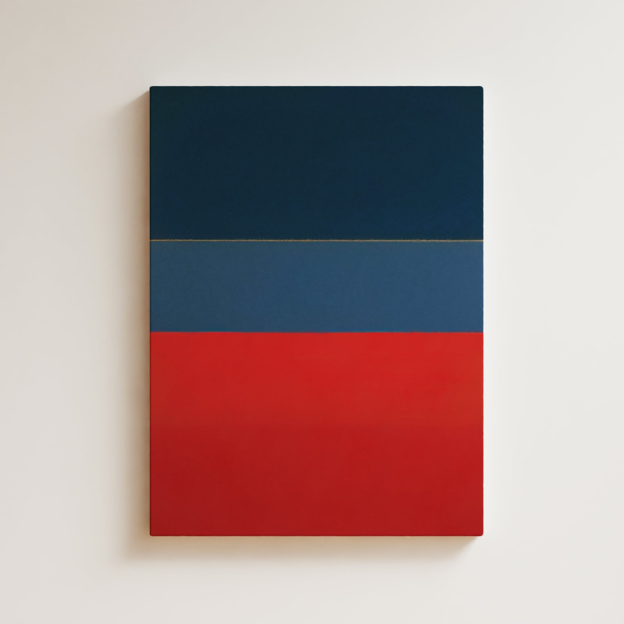 Color Field Artwork Print On Canvas - Minimalist, Zen, Blue, Red, Energetic Rothko Style Wall Art