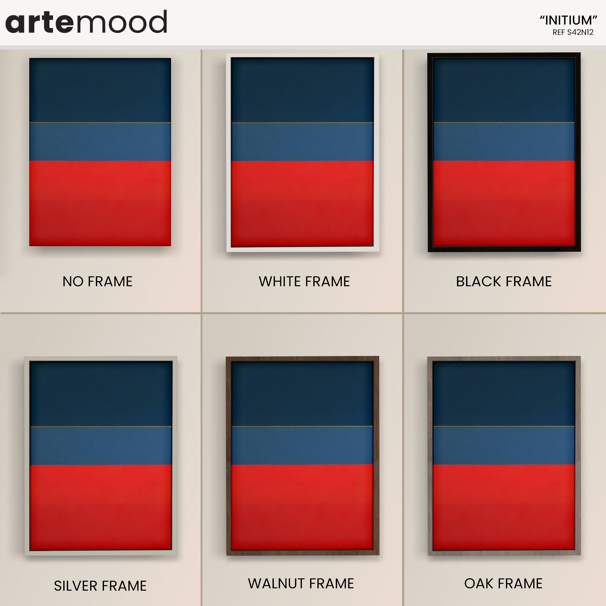 Color Field Artwork Print On Canvas - Minimalist, Zen, Blue, Red, Energetic Rothko Style Wall Art