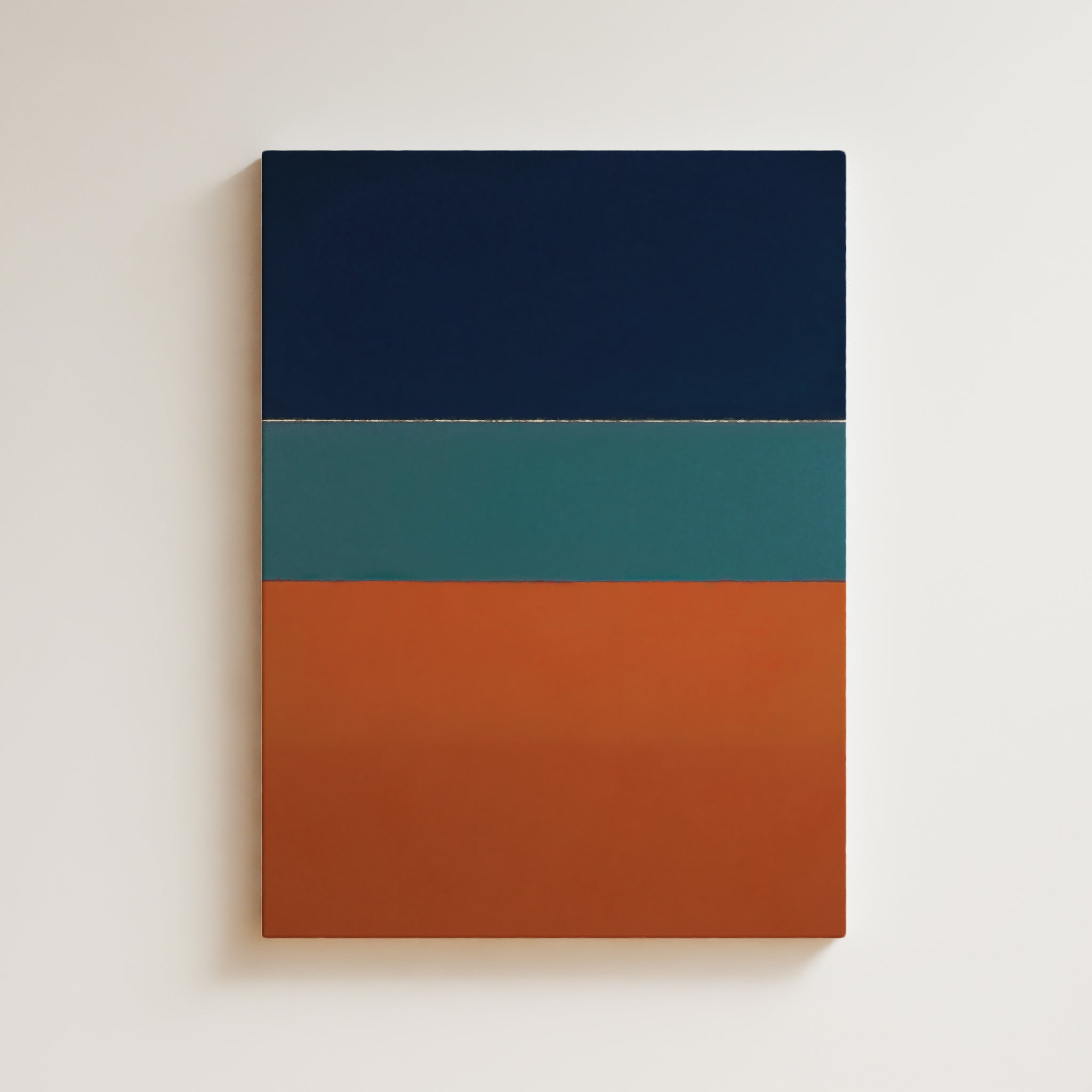 Color Field Artwork Print On Canvas - Minimalist, Zen, Blue, Green, Orange, Rothko Style Wall Art