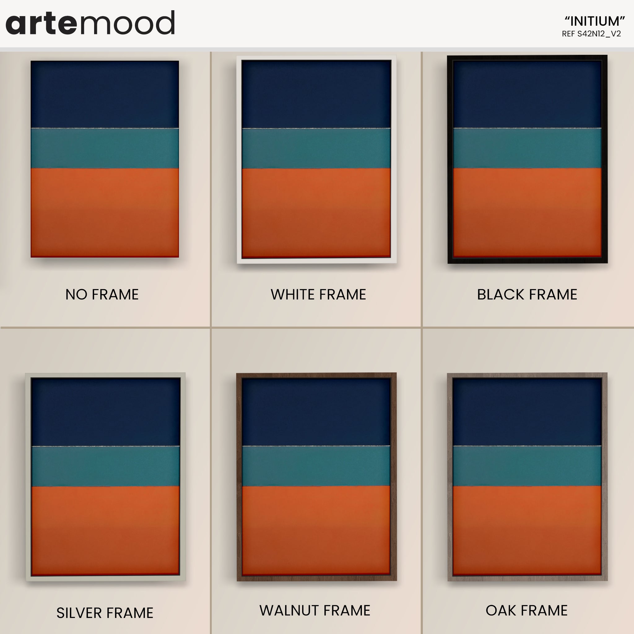 Color Field Artwork Print On Canvas - Minimalist, Zen, Blue, Green, Orange, Rothko Style Wall Art