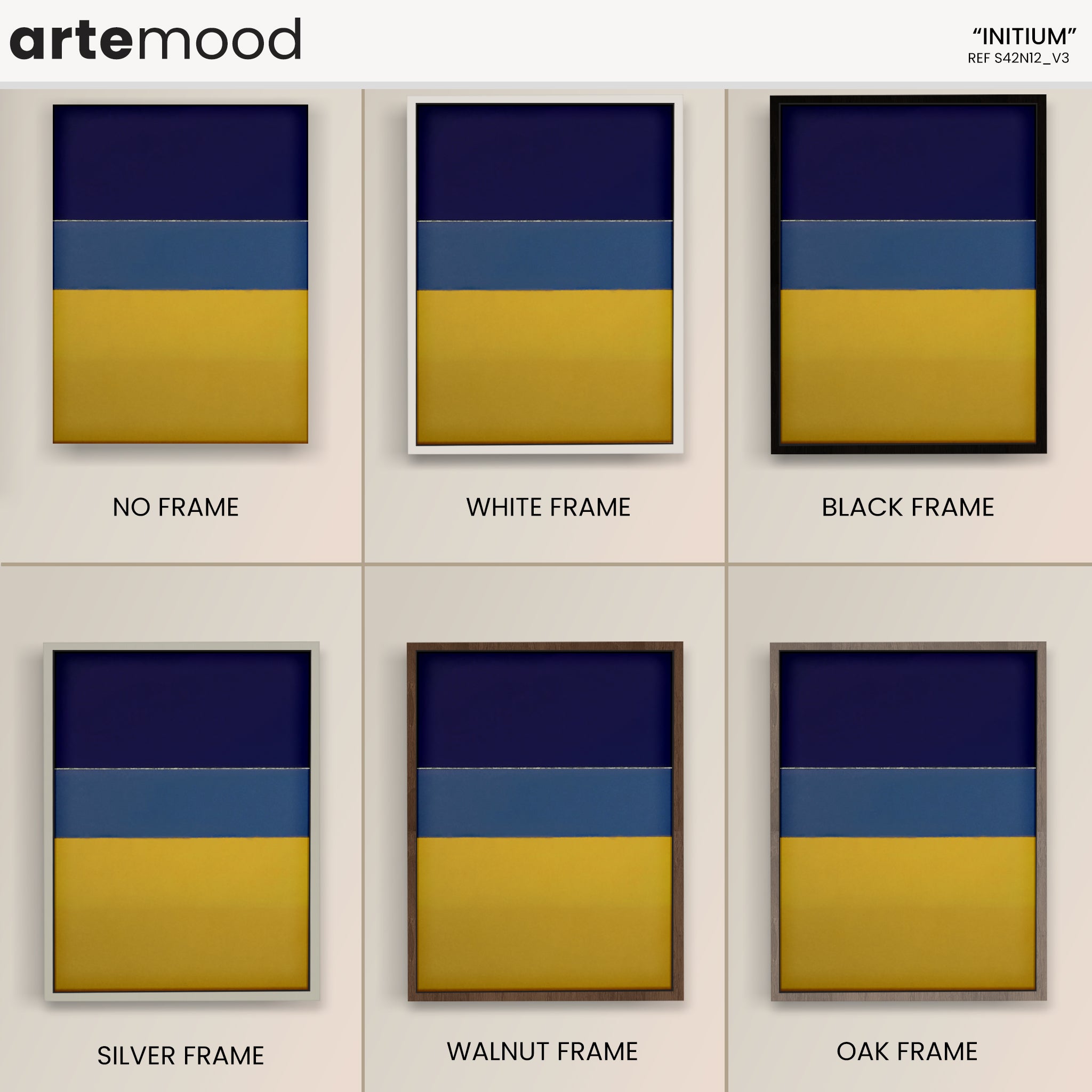 Color Field Artwork Print On Canvas - Minimalist, Zen, Blue, Yellow, Rothko Style Wall Art