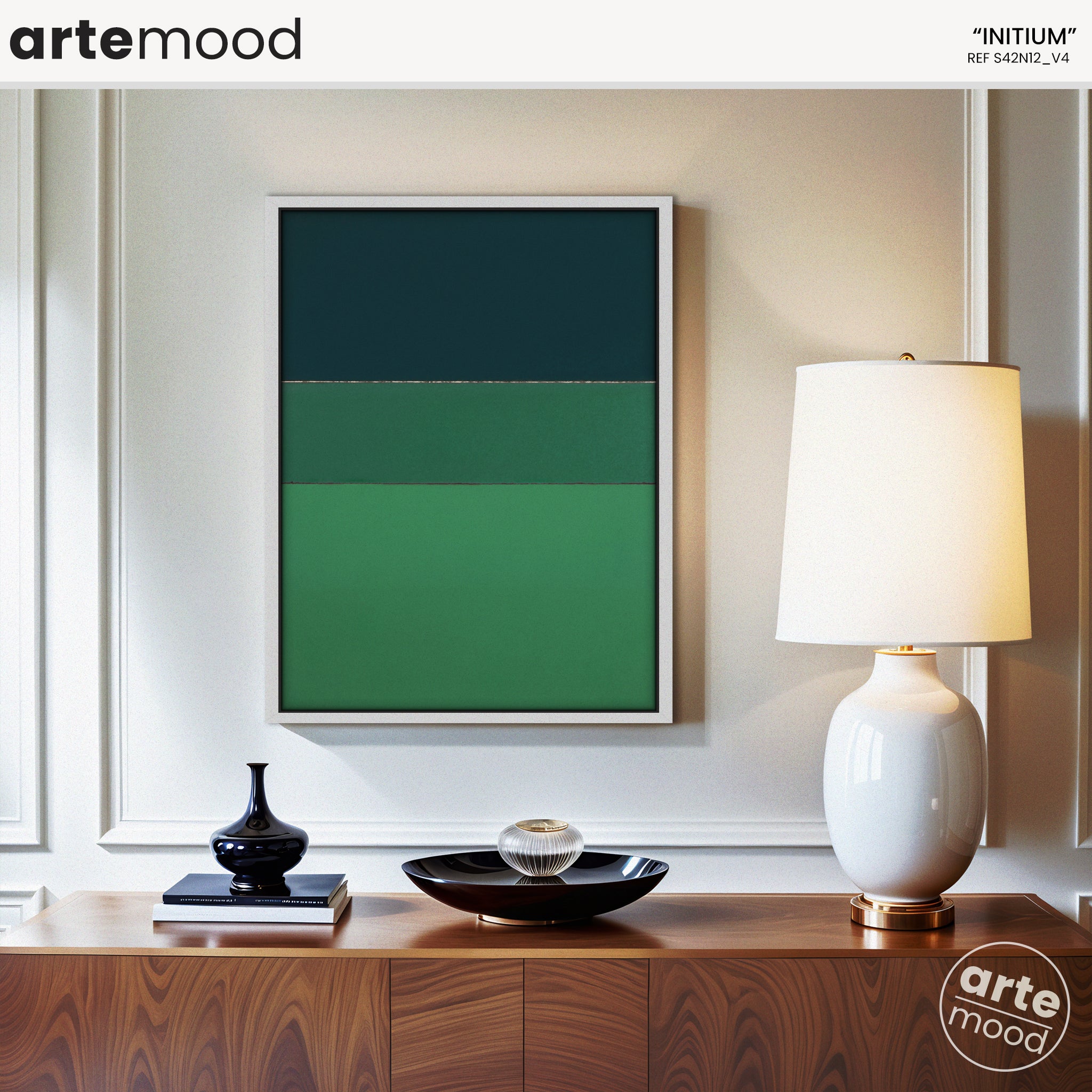 Color Field Artwork Print On Canvas - Minimalist, Green, Blue, Nature, Calm, Relaxing Rothko Style Wall Art